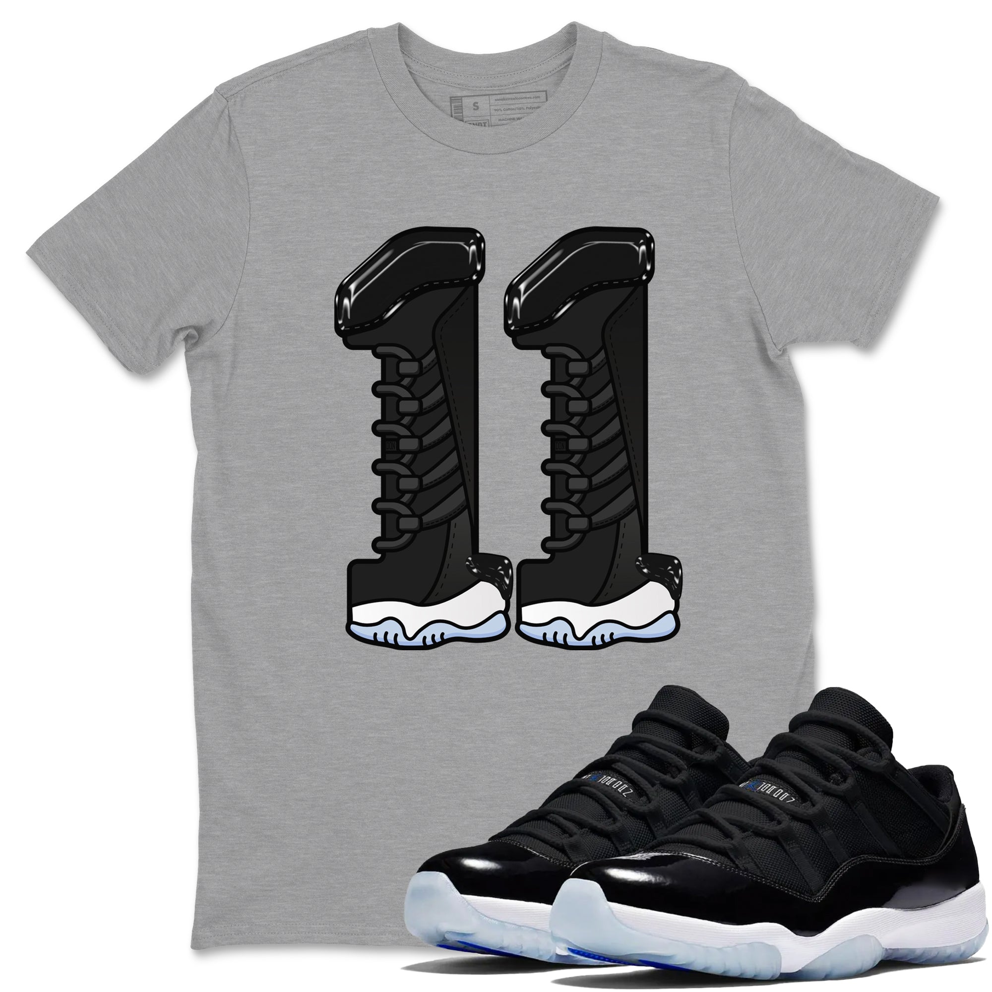 Number 11 snkmatch Tee - Air Jordan 11 Black and Varsity Royal