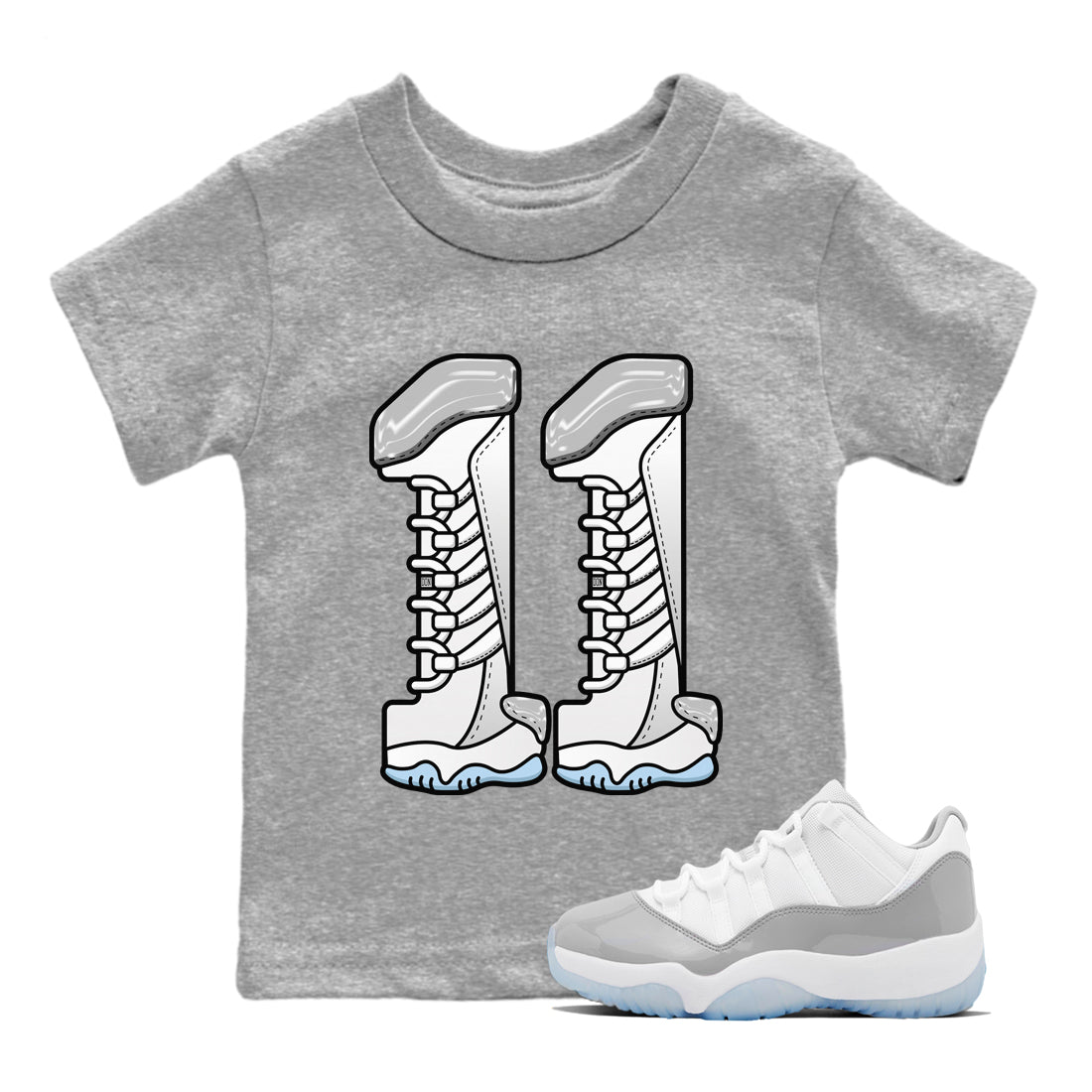 Number 11 Kids Tops - Air Jordan 11 White Cement