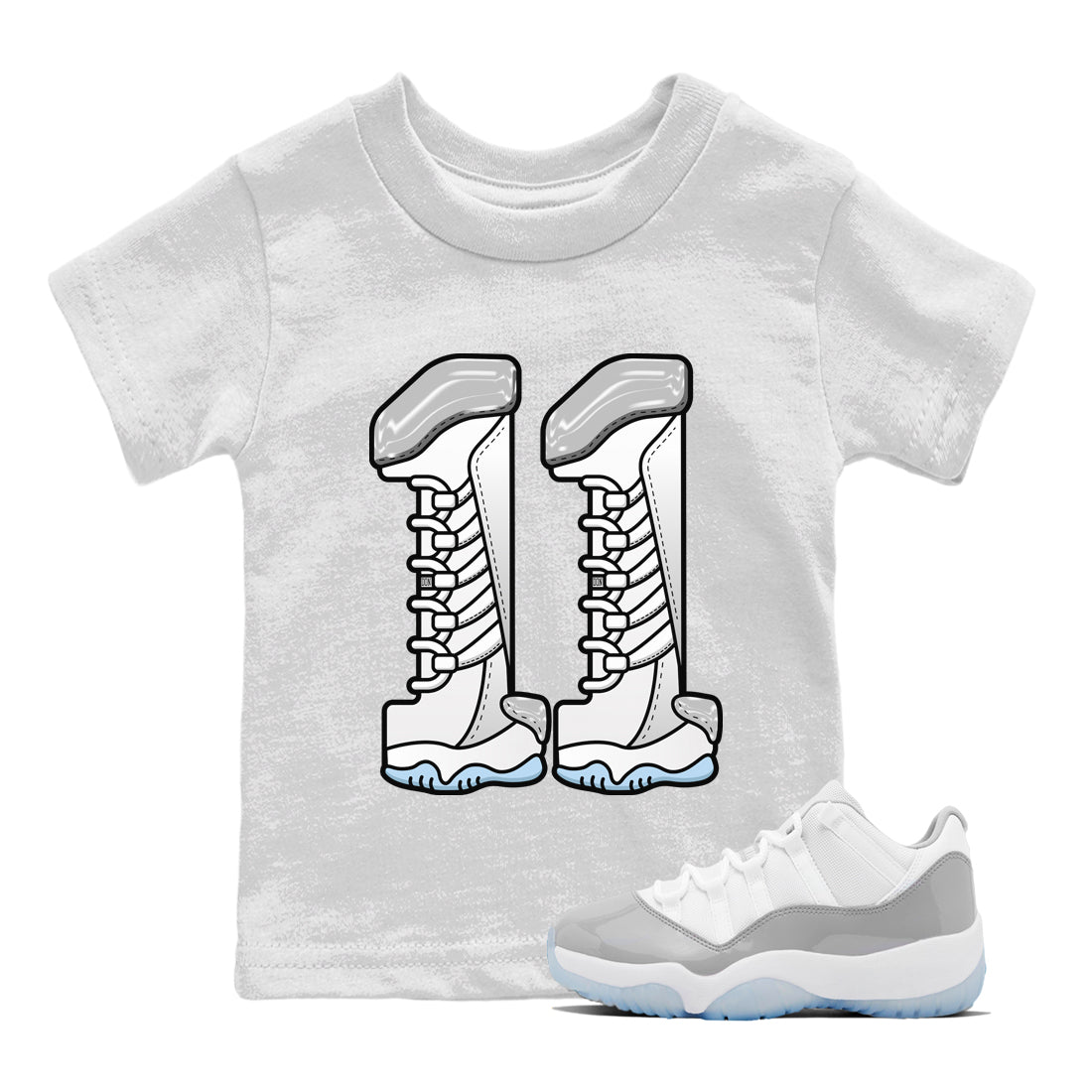 Number 11 Kids Tops - Air Jordan 11 White Cement