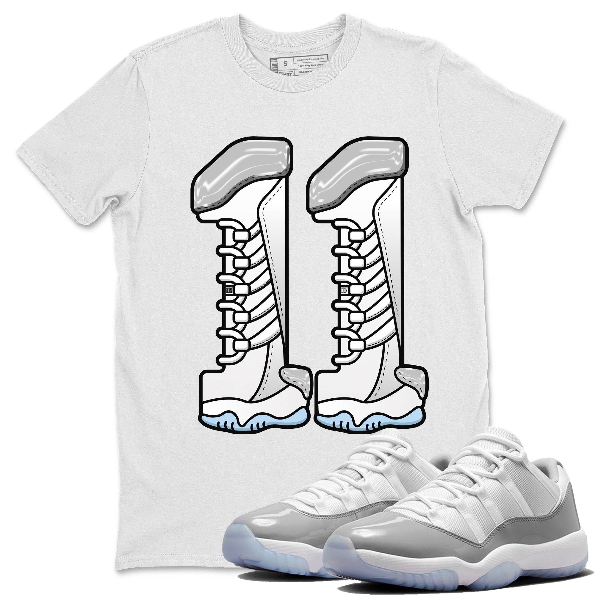 Number 11 Unisex Tops - Air Jordan 11 White Cement