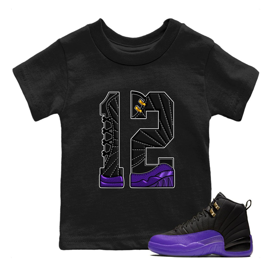 Number 12 Kids Tops - Air Jordan 12 Field Purple