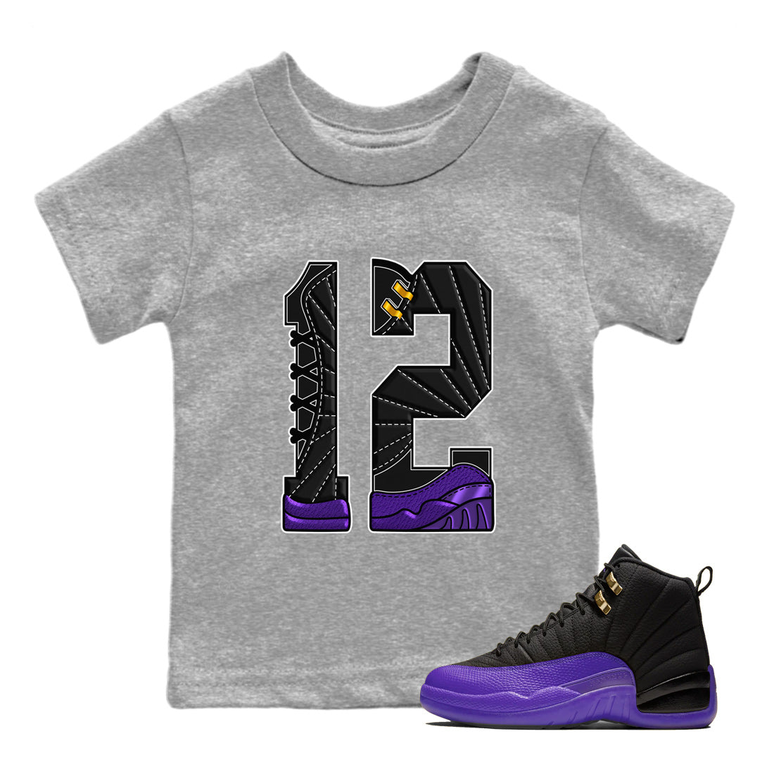 Number 12 Kids Tops - Air Jordan 12 Field Purple