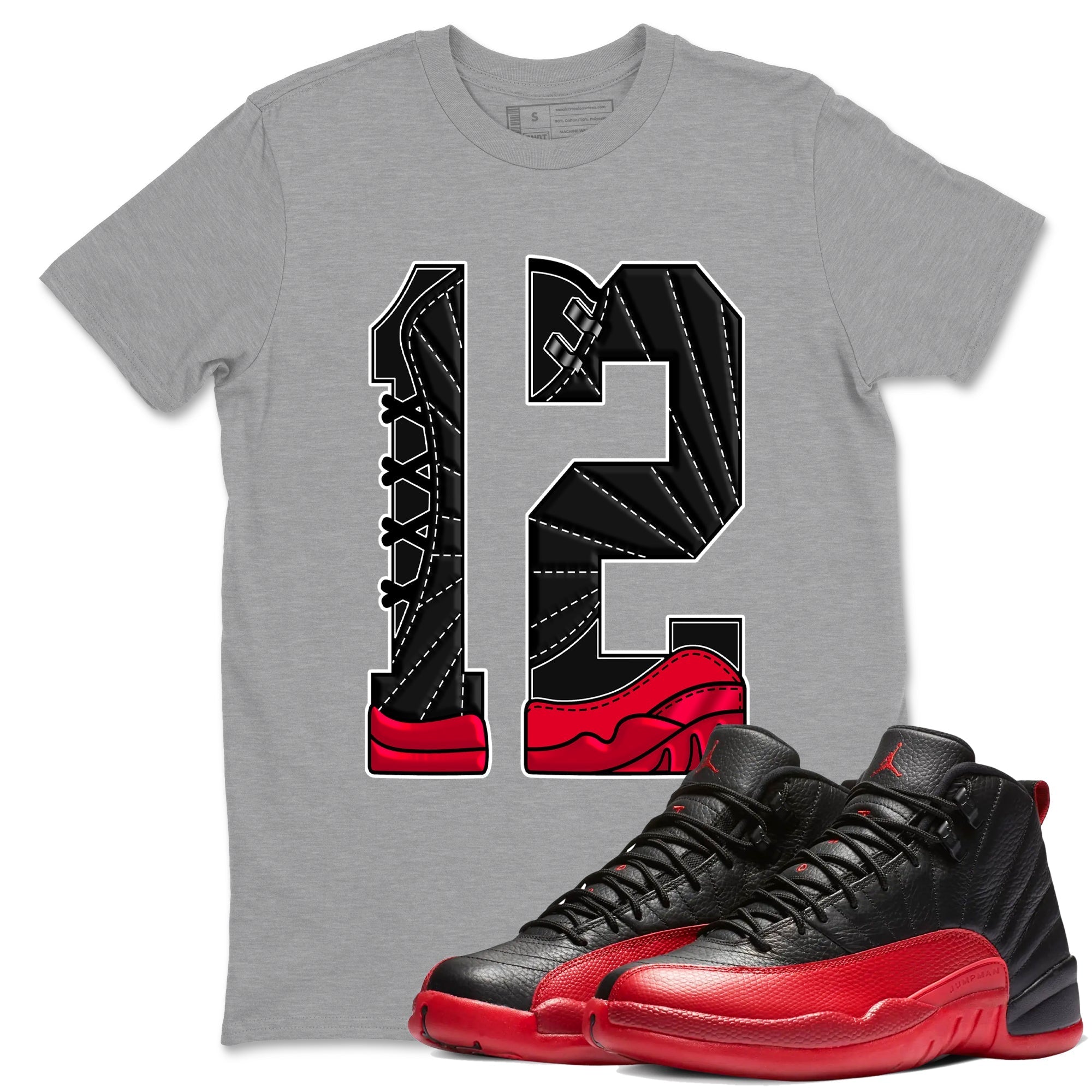 Number 12 snkmatch Tees - Air Jordan 12 Flu Game