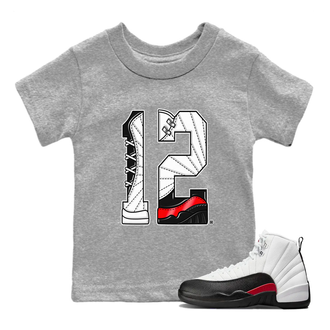 Number 12 snkmatch Tees Kids - Air Jordan 12 Taxi Flip
