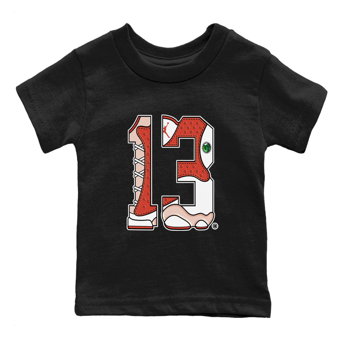 Number 13 snkmatch Tees Kids - Air Jordan 13 Dune Red