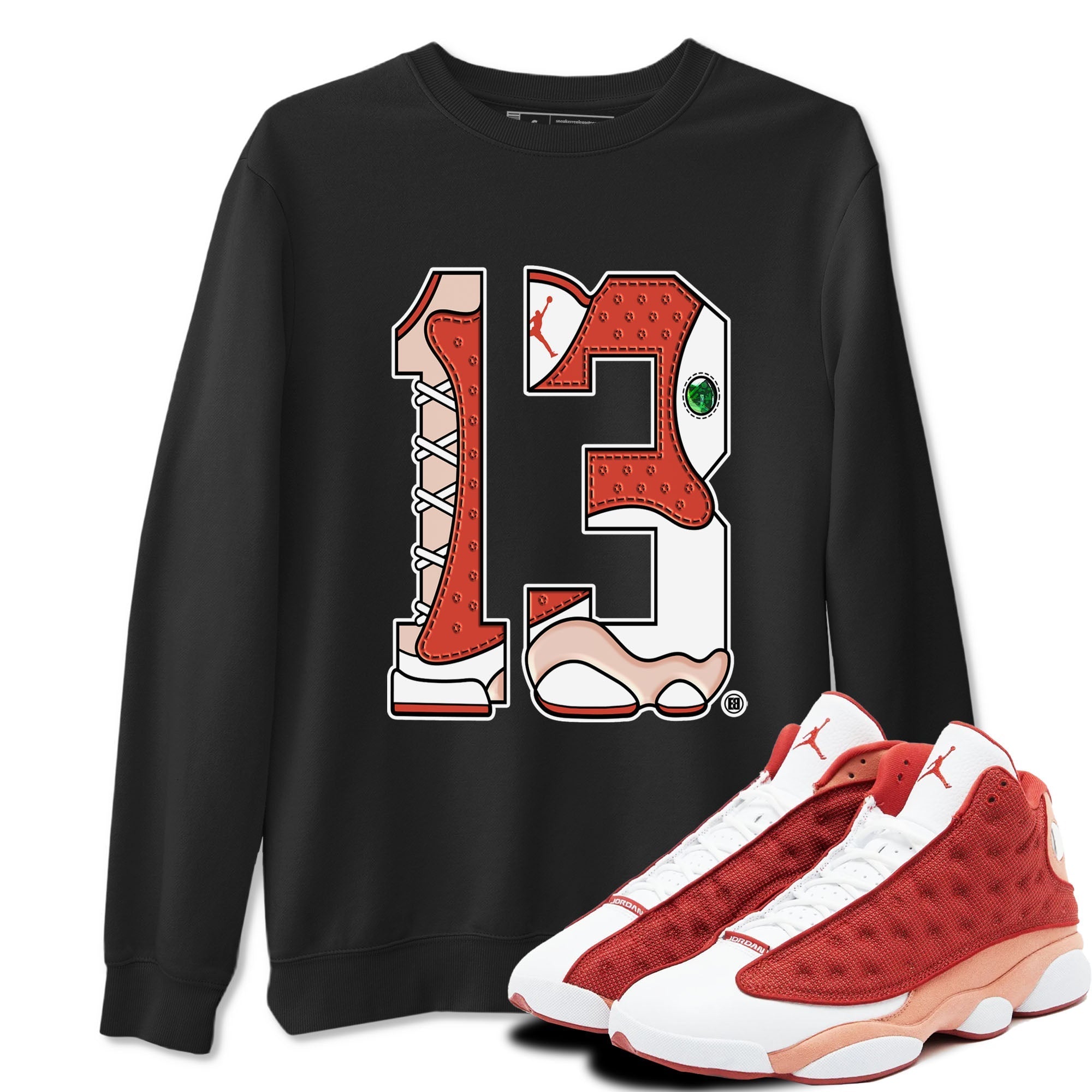 Number 13 snkmatch Tees - Air Jordan 13 Dune Red