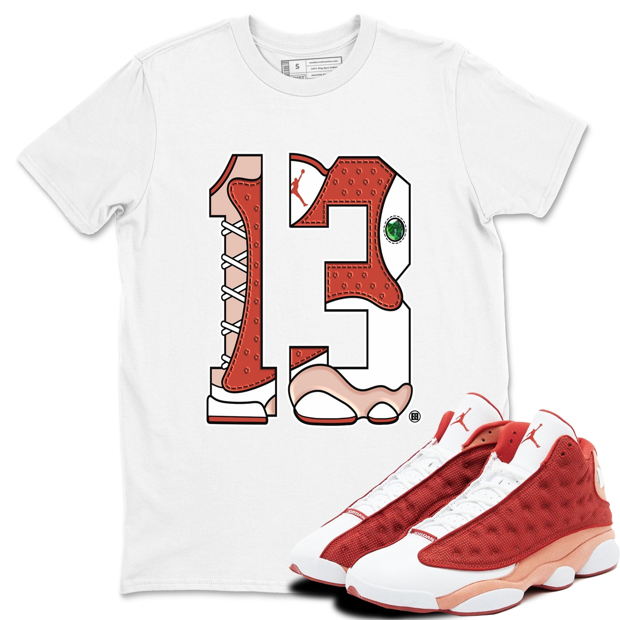 Number 13 snkmatch Tees - Air Jordan 13 Dune Red