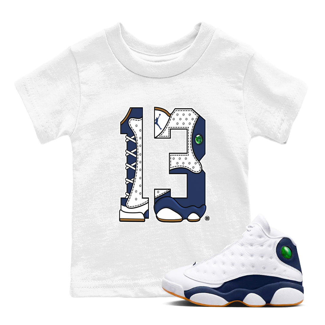 Number 13 snkmatch Tees Kids - Air Jordan 13 Midnight Navy