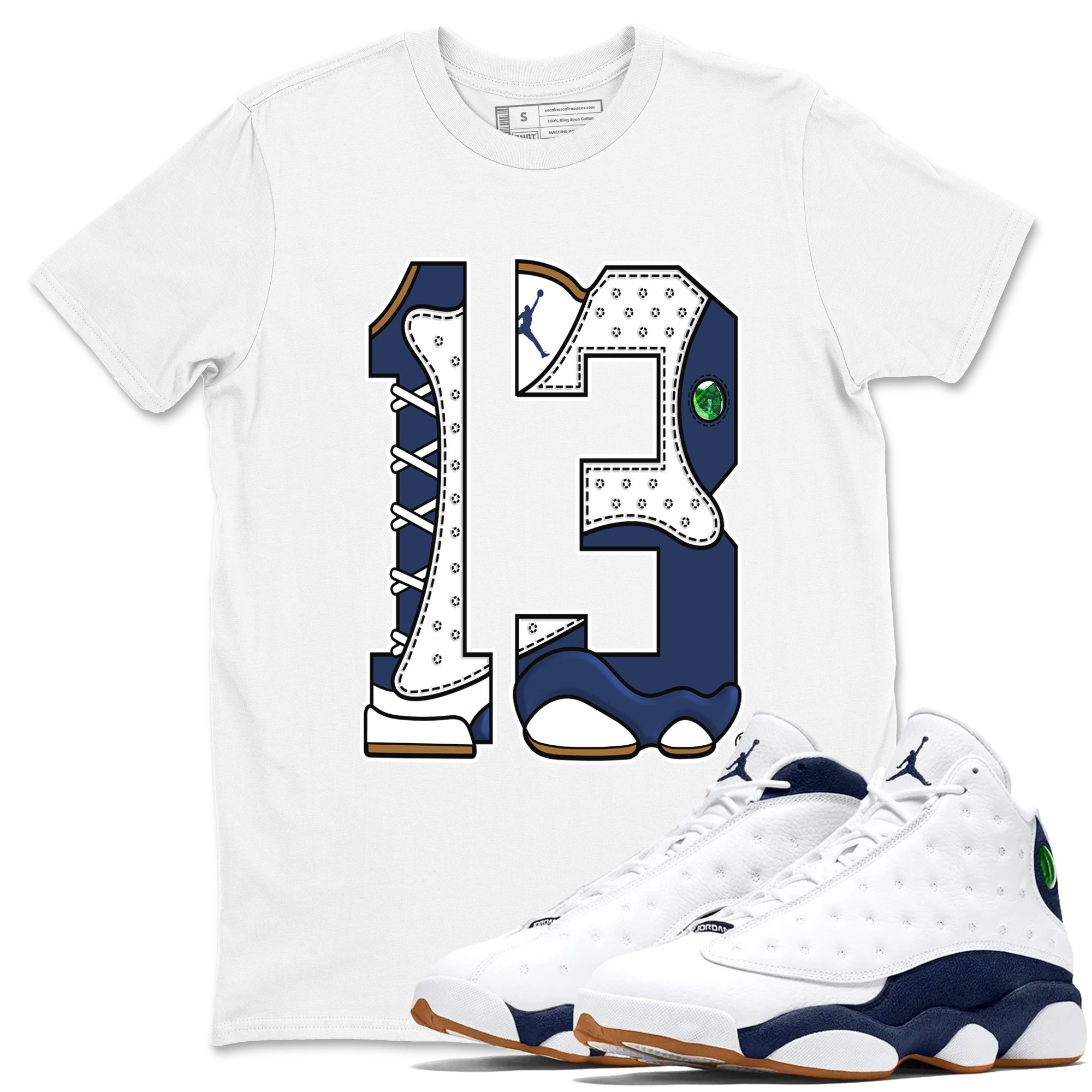 Number 13 snkmatch Tees - Air Jordan 13 Midnight Navy