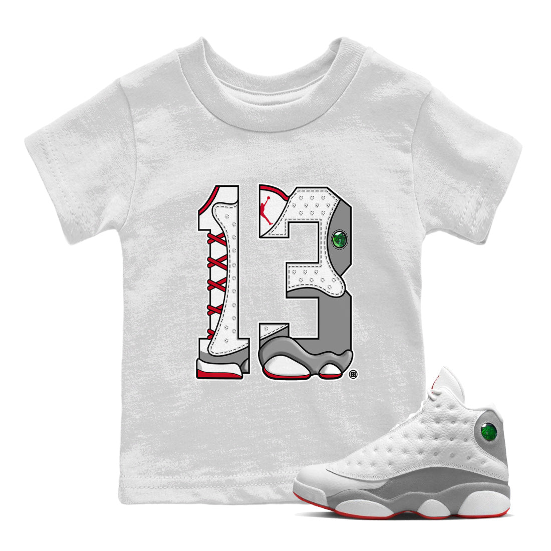 Number 13 Kids Tops - Air Jordan 13 Wolf Grey