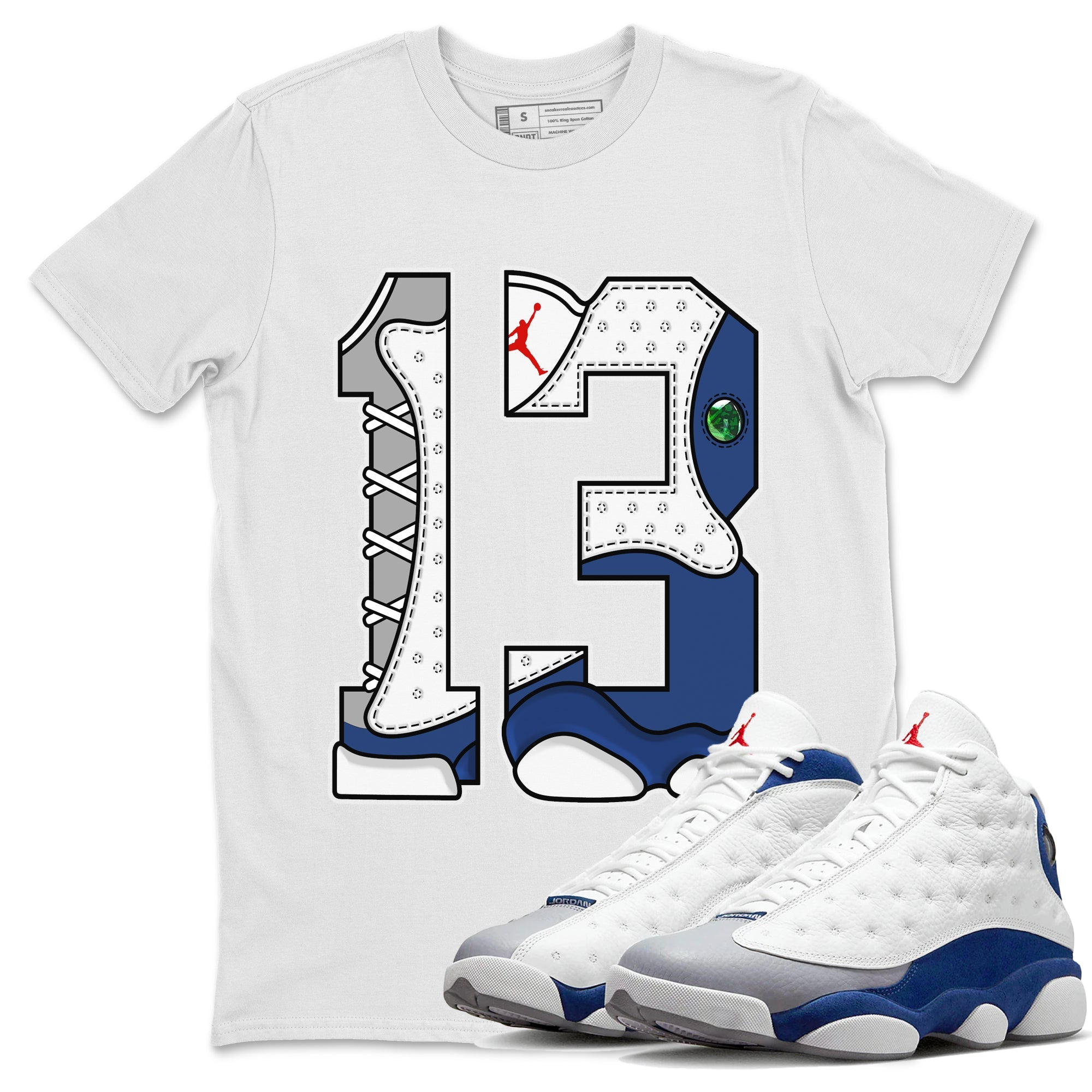 Number 13 Unisex Tops - Air Jordan 13 French Blue