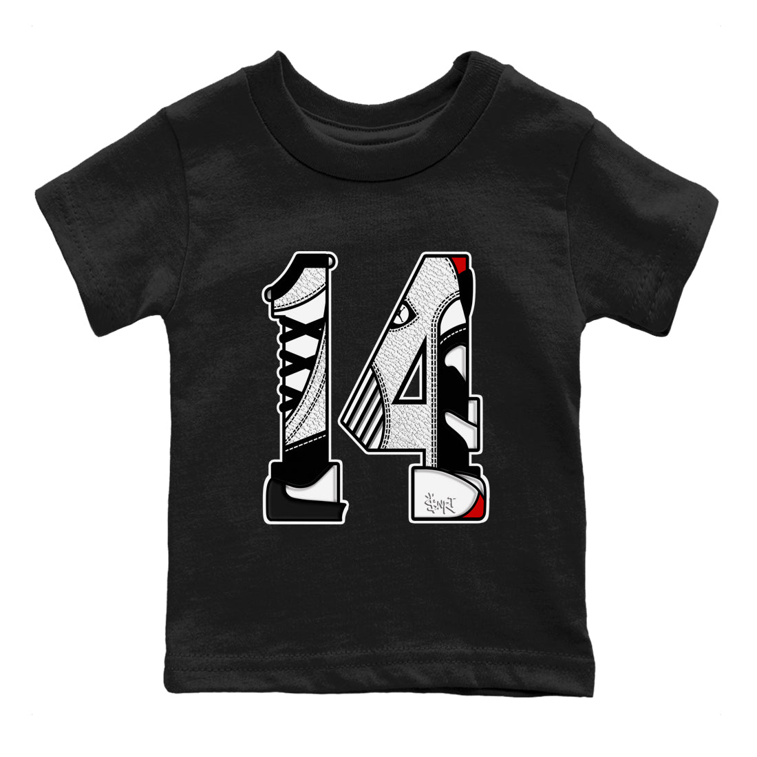 Number 14 snkmatch Tees Kids - Air Jordan 14 Black Toe