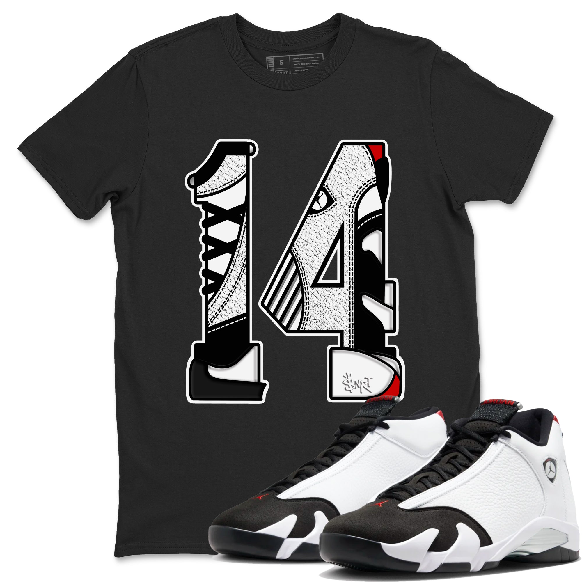 Number 14 snkmatch Tees - Air Jordan 14 Black Toe