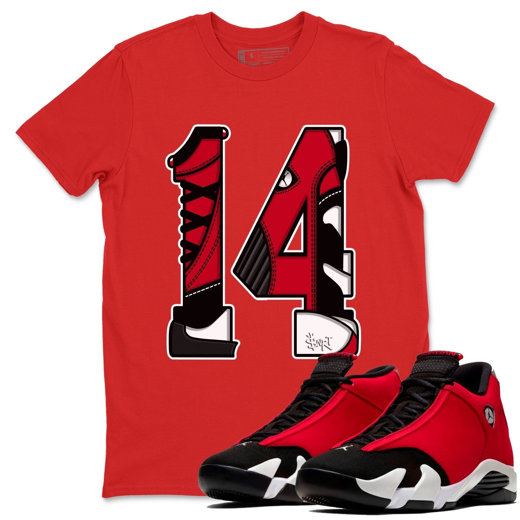 Number 14 snkmatch Tees - Air Jordan 14 Gym Red