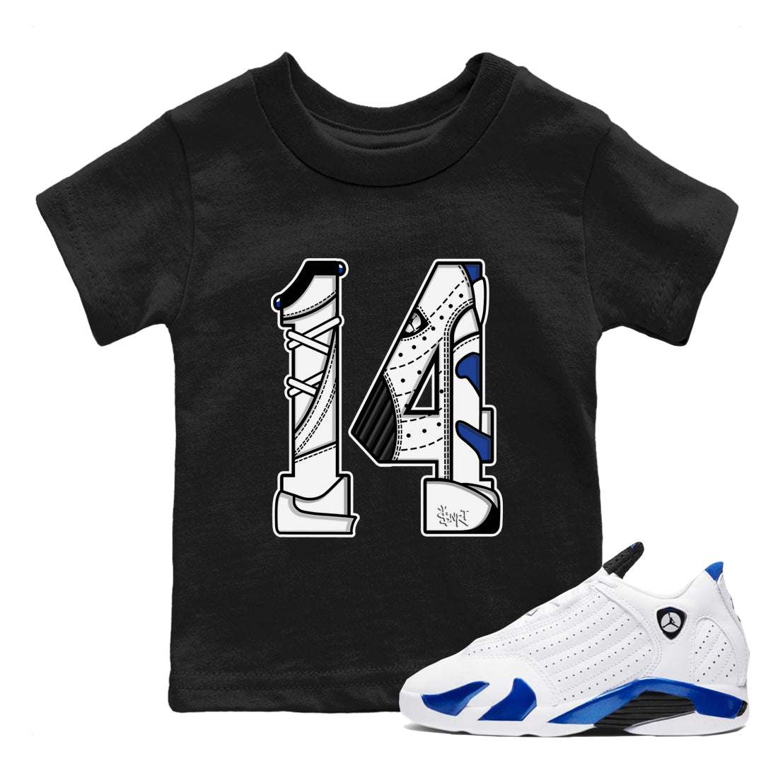Number 14 snkmatch Tees Kids - Air Jordan 14 Hyper Royal