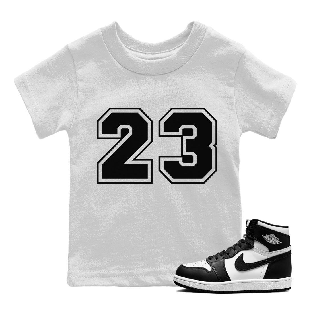 Number 23 Kids Tops - Air Jordan 1 Black White