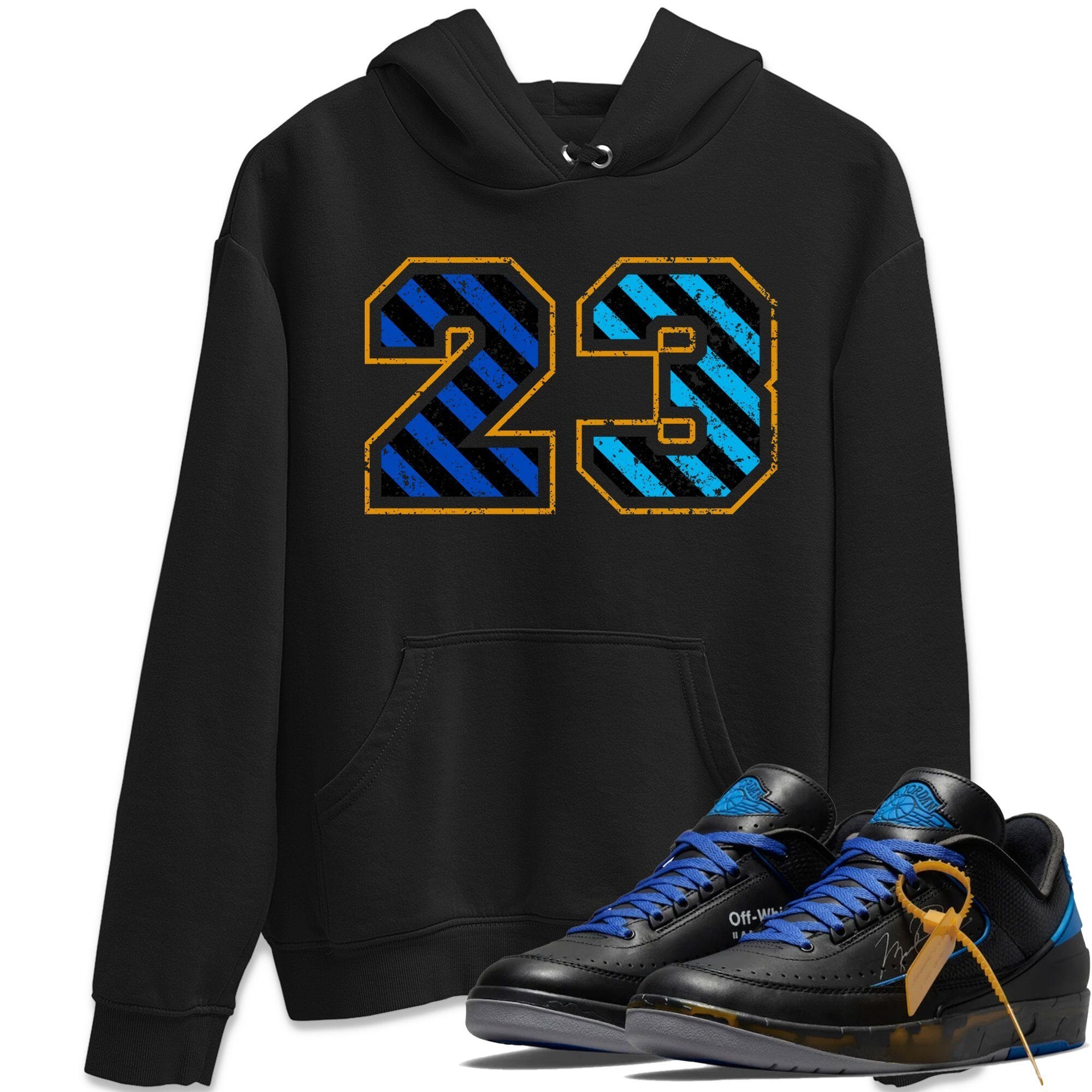 Number 23 Unisex Tops - Air Jordan 2 OFF-WHITE Black Blue