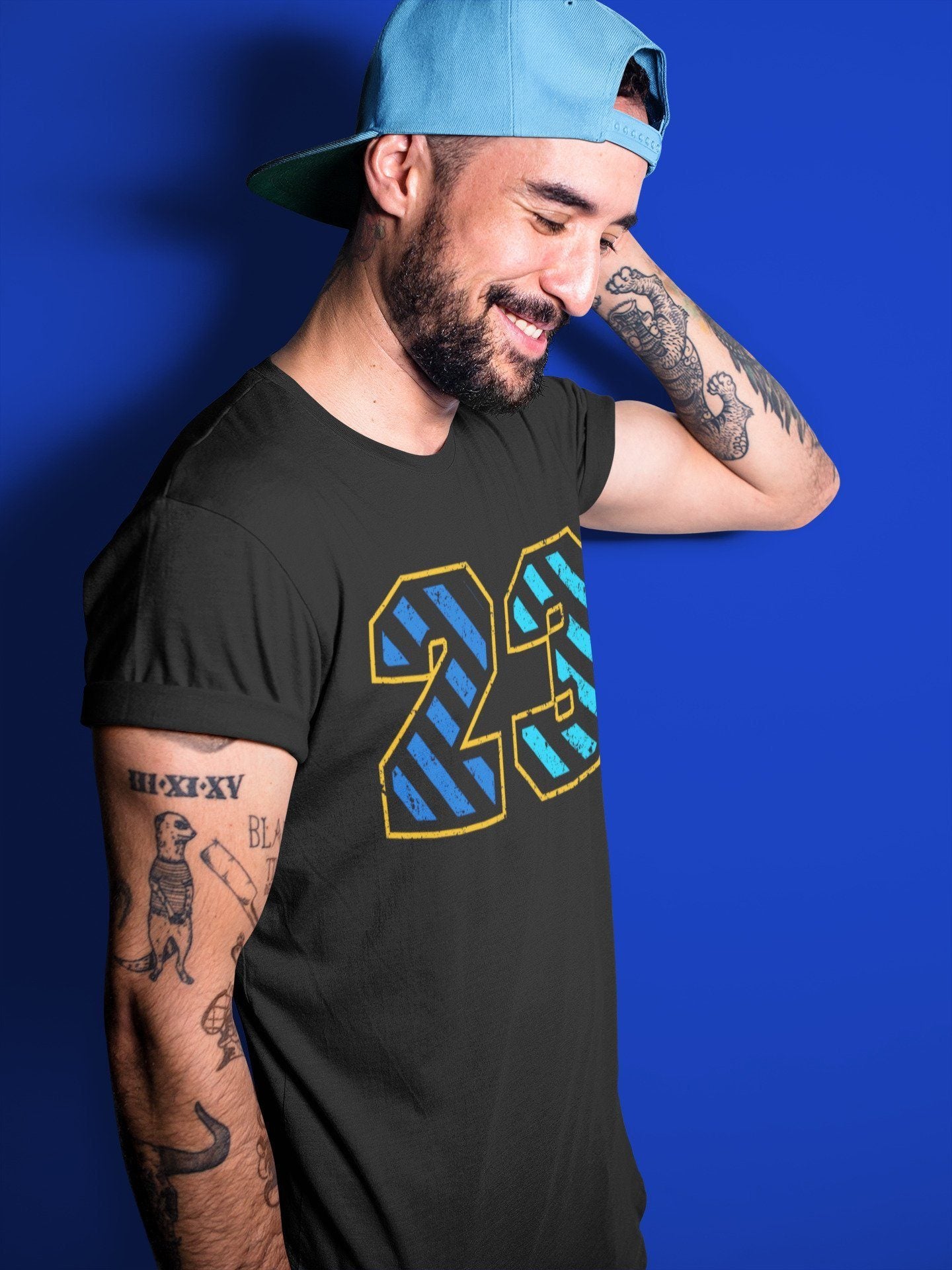Number 23 Unisex Tops - Air Jordan 2 OFF-WHITE Black Blue