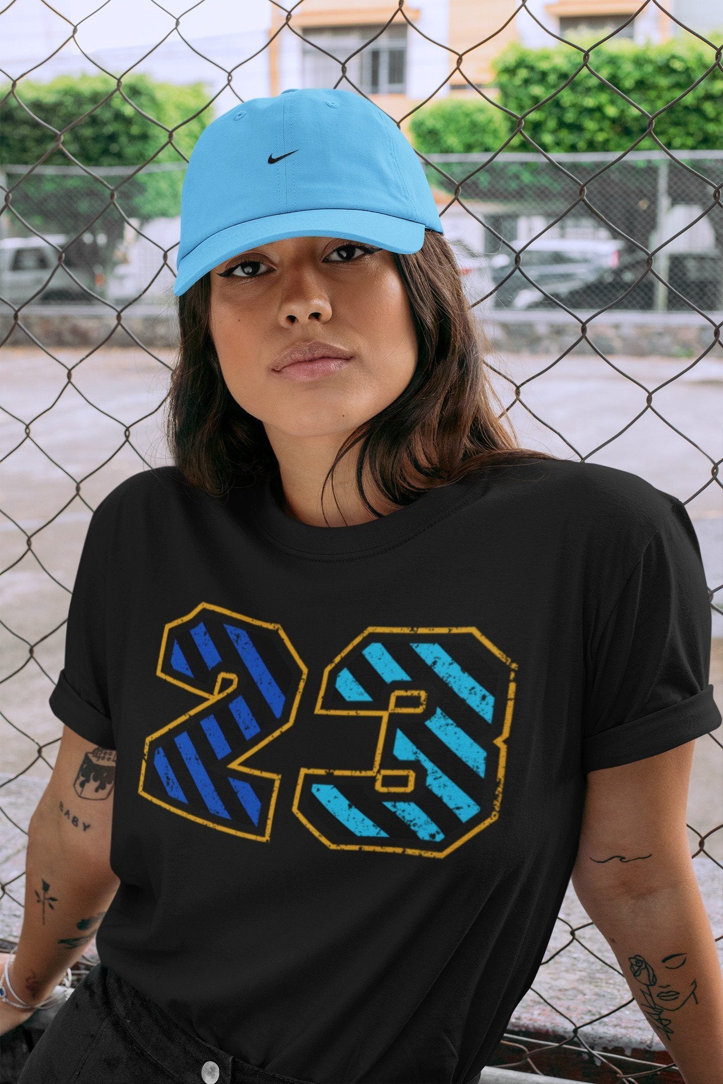 Number 23 Unisex Tops - Air Jordan 2 OFF-WHITE Black Blue
