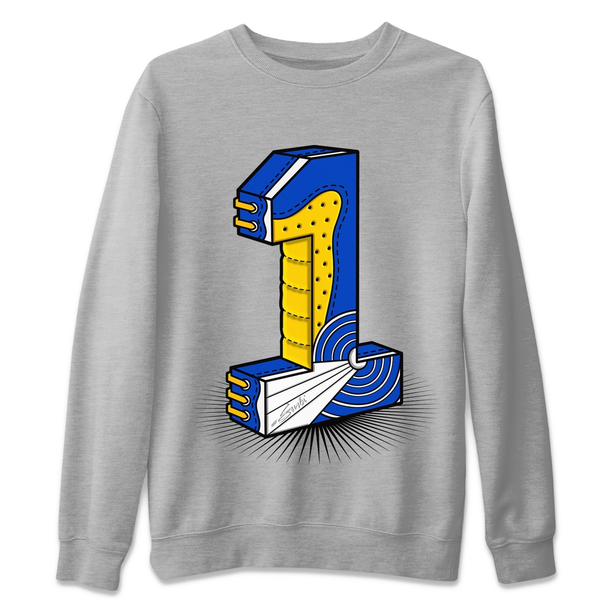 Number Statue Unisex Tops - Air Jordan 1 Game Royal Varsity Maize