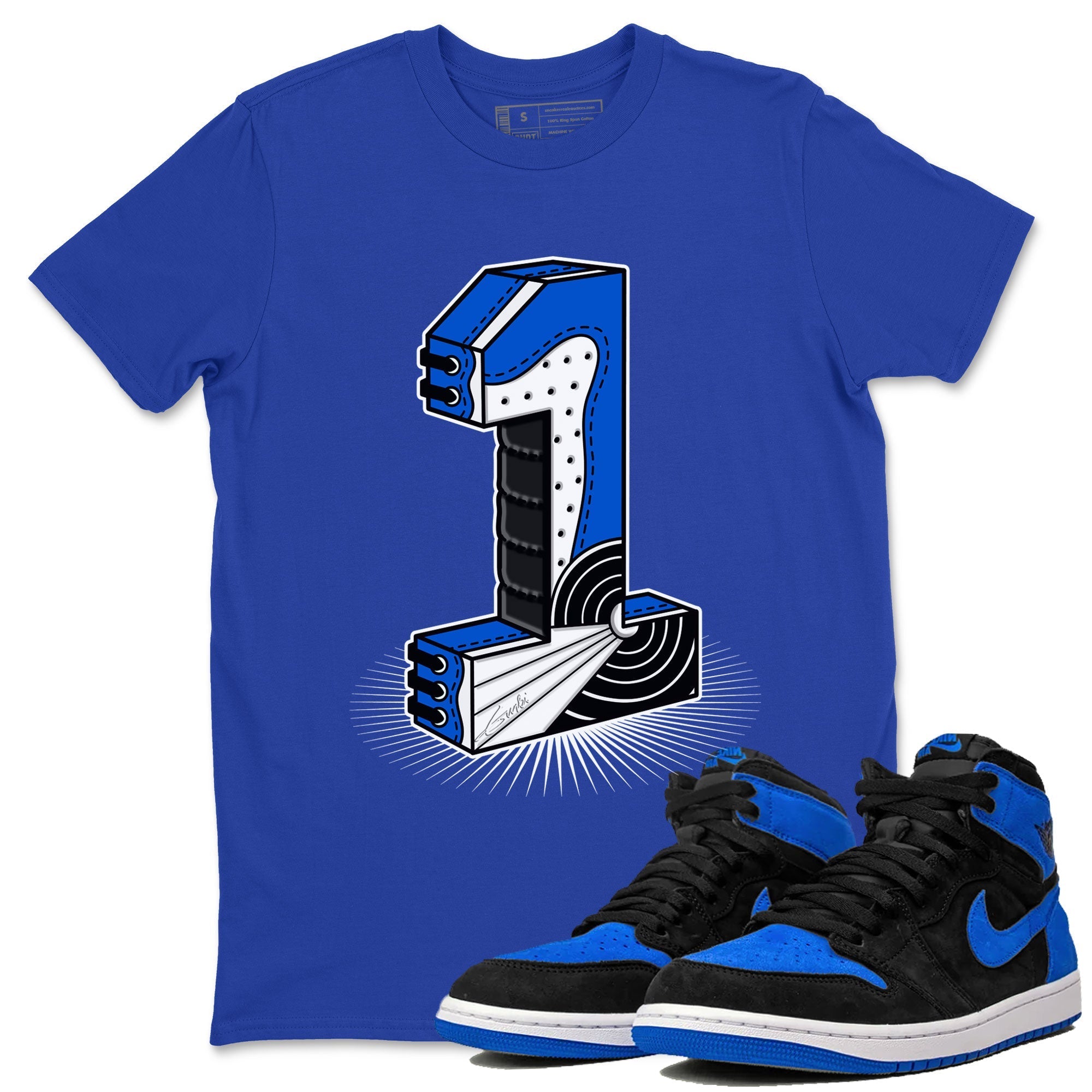 Number Statue snkmatch Tee - Air Jordan 1 Royal Reimagined