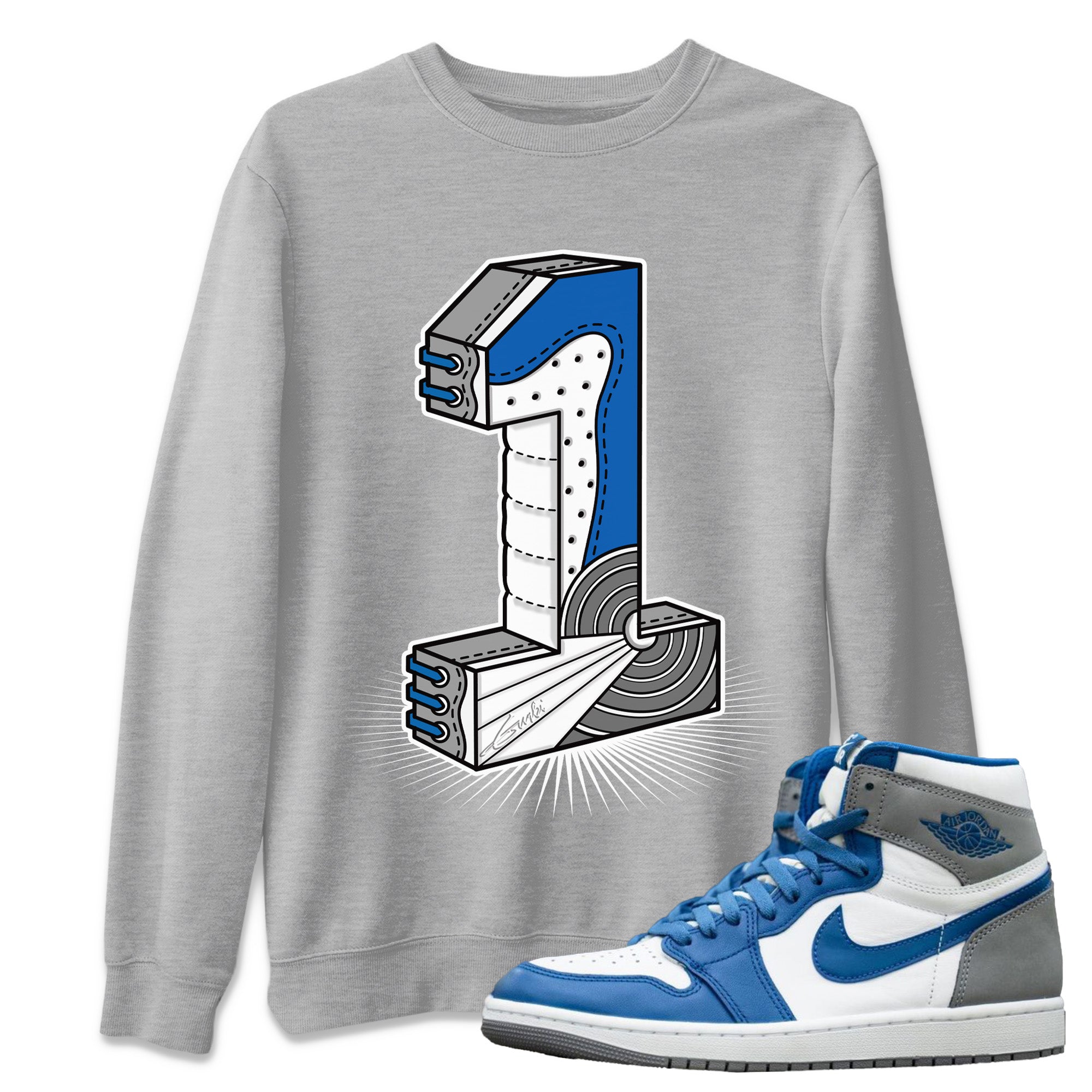 Number Statue Unisex Tops - Air Jordan 1 True Blue
