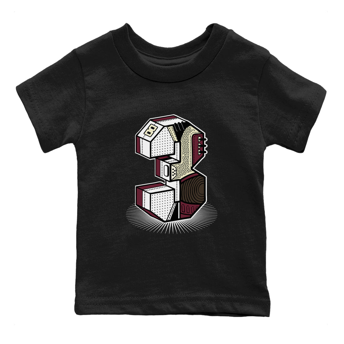 Number Statue snkmatch Tees Kids - Air Jordan 3 A Ma Maniere x Burgundy Crush