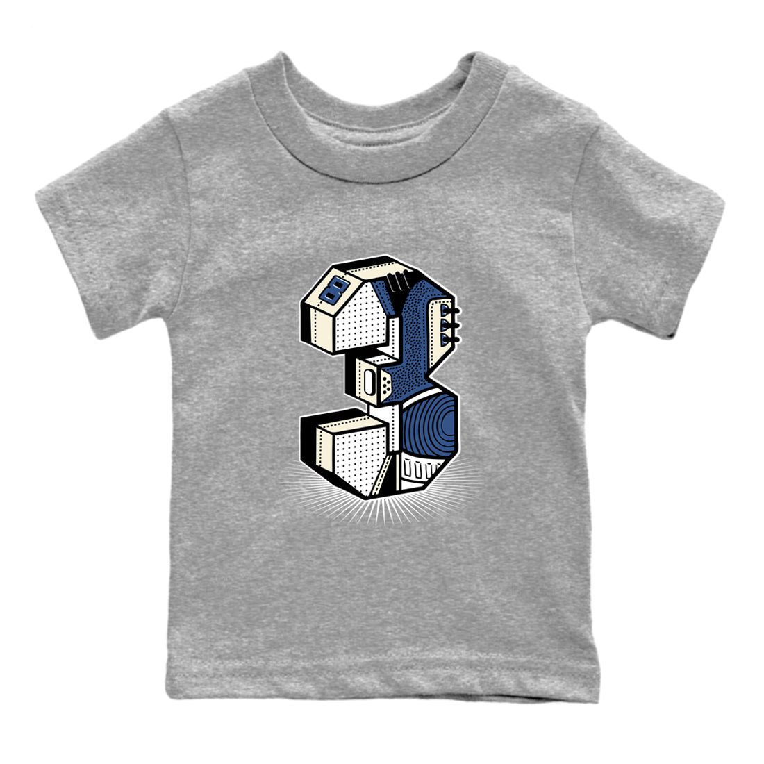 Number Statue snkmatch Tees Kids - Air Jordan 3 A Ma Maniere x Diffused Blue