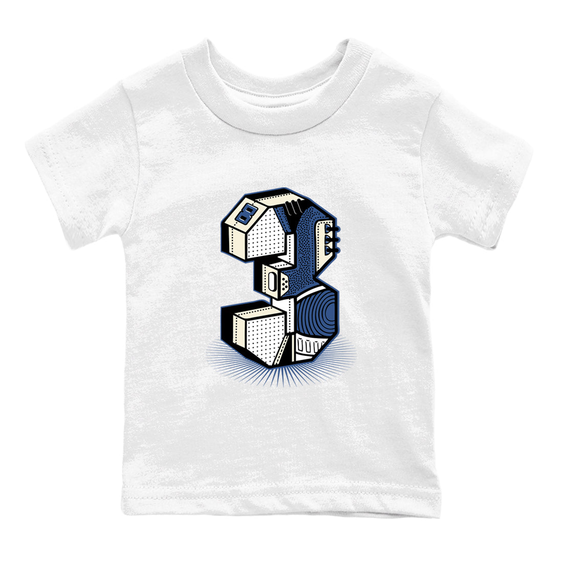 Number Statue snkmatch Tees Kids - Air Jordan 3 A Ma Maniere x Diffused Blue