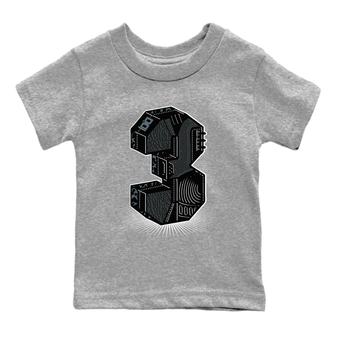 Number Statue snkmatch Tees Kids - Air Jordan 3 Black Cat