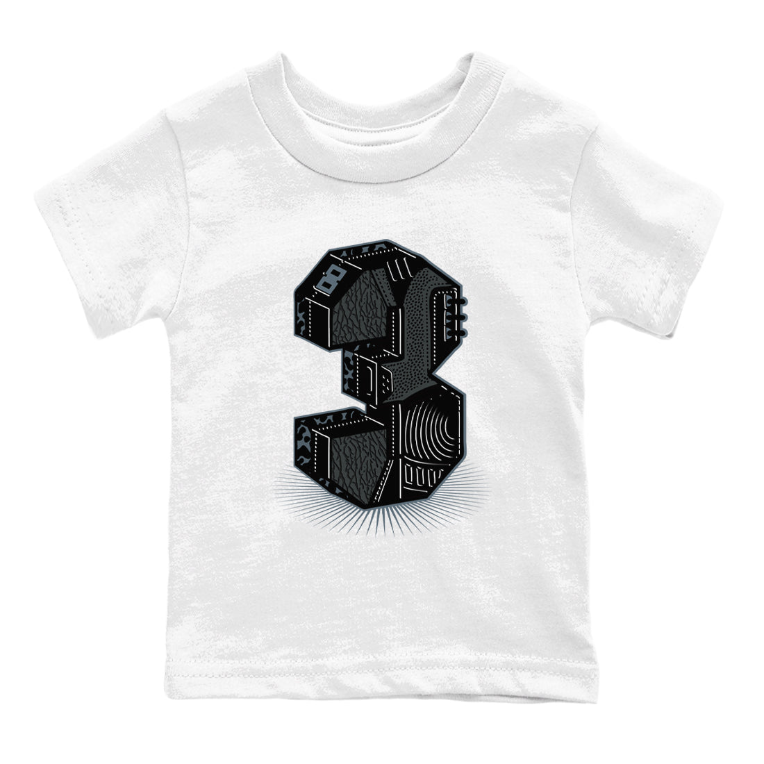 Number Statue snkmatch Tees Kids - Air Jordan 3 Black Cat