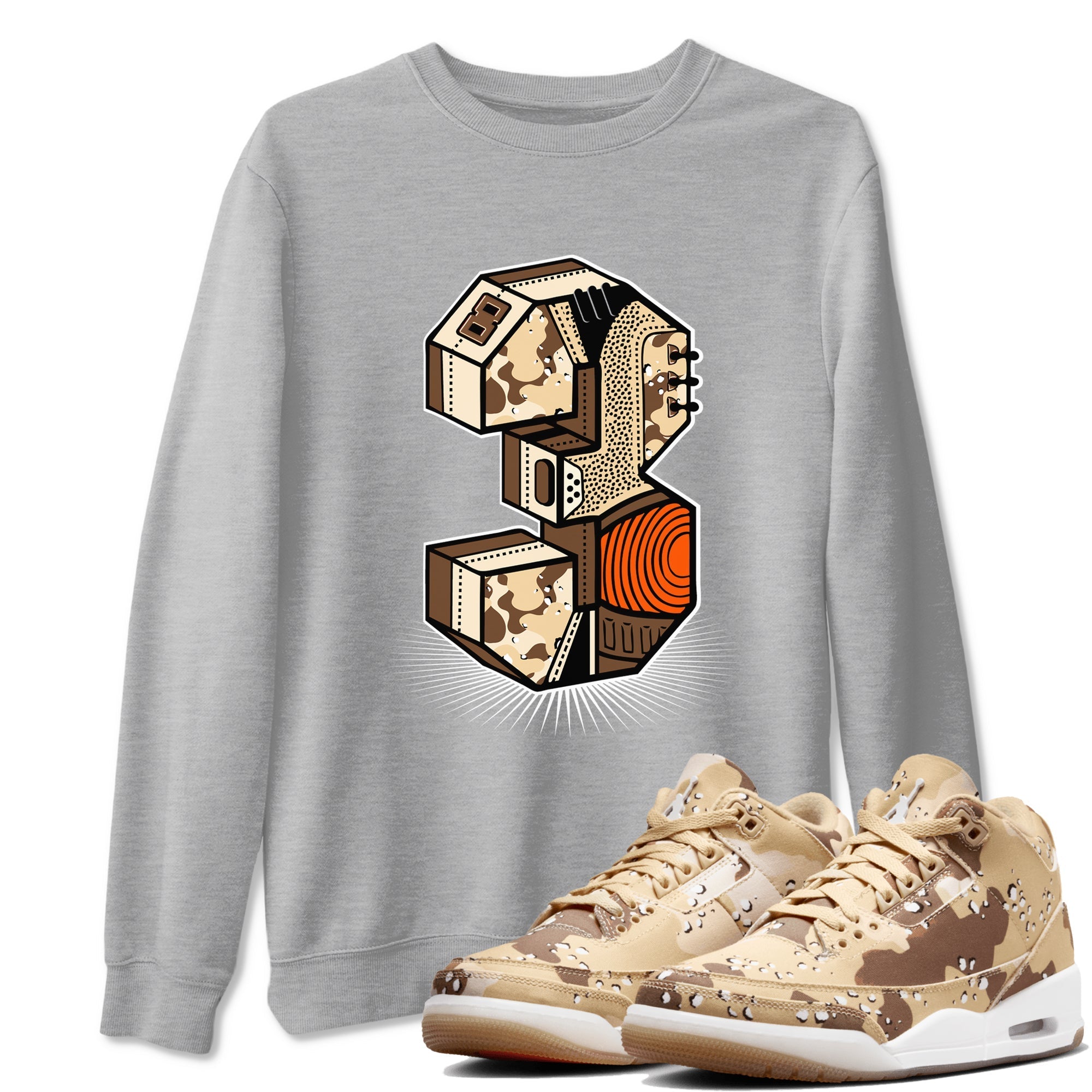 Number Statue snkmatch Tees - Air Jordan 3 Desert Camo
