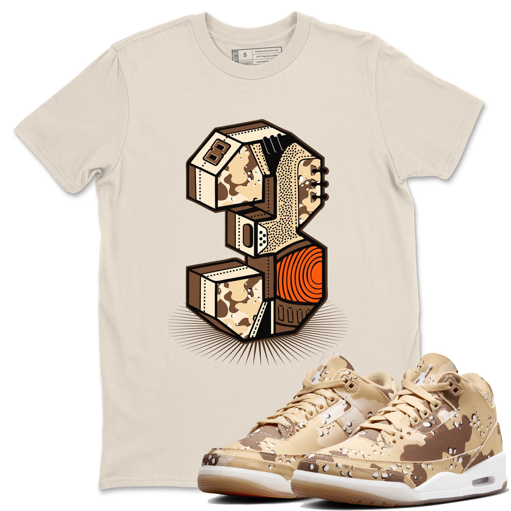 Number Statue snkmatch Tees - Air Jordan 3 Desert Camo