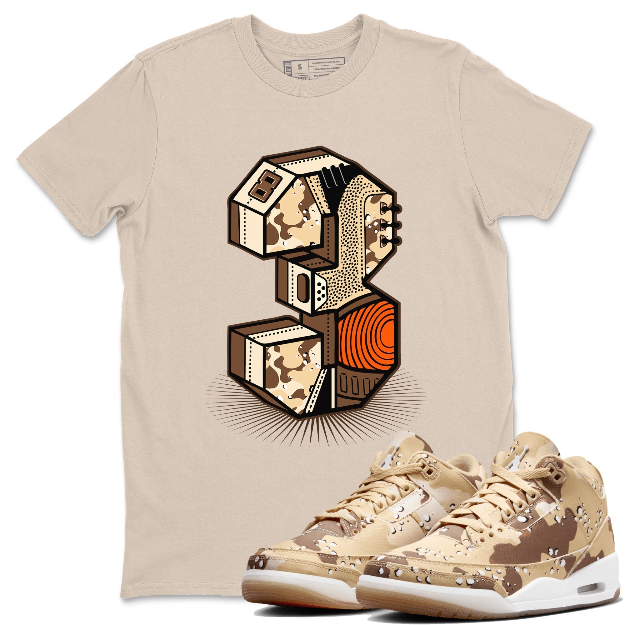 Number Statue snkmatch Tees - Air Jordan 3 Desert Camo