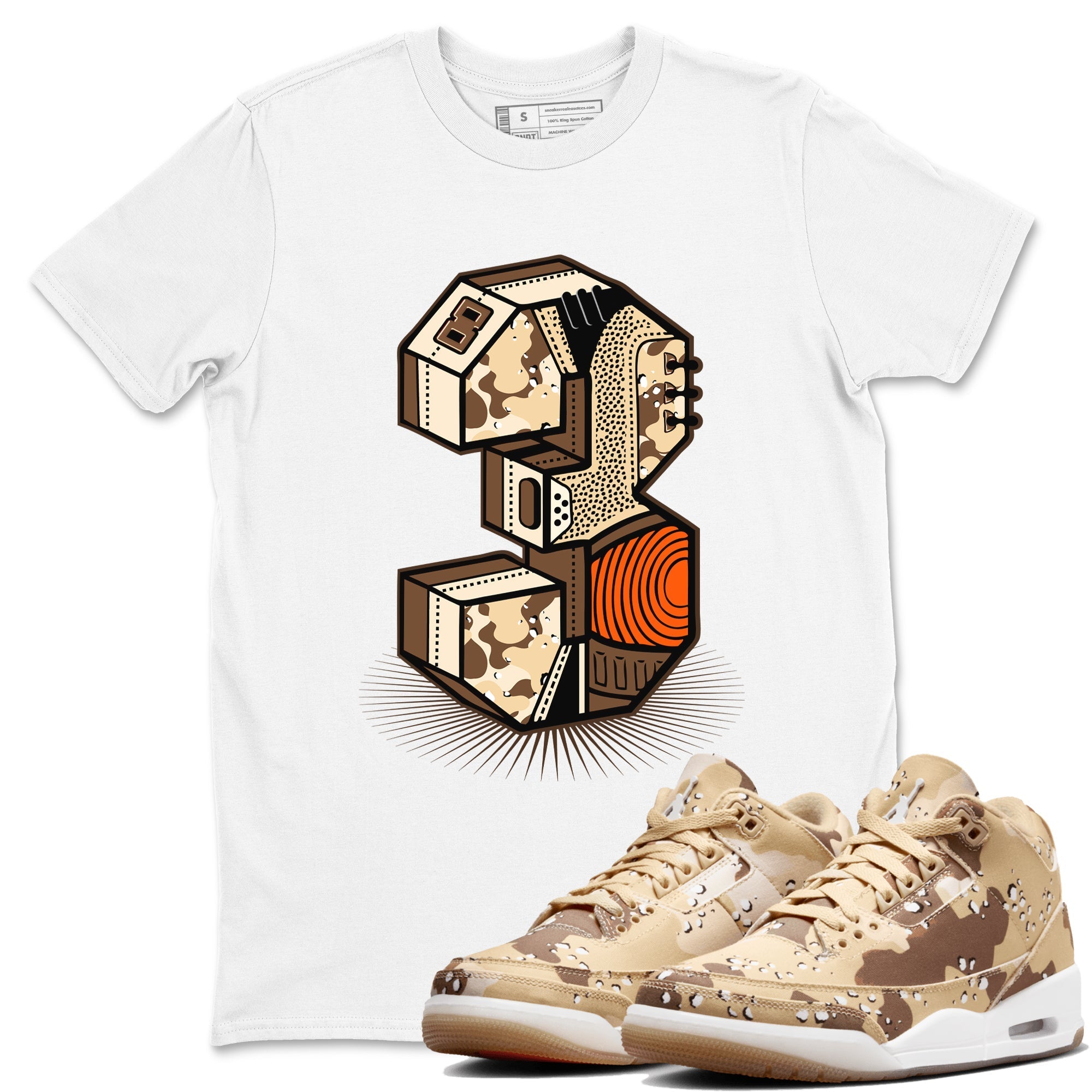 Number Statue snkmatch Tees - Air Jordan 3 Desert Camo
