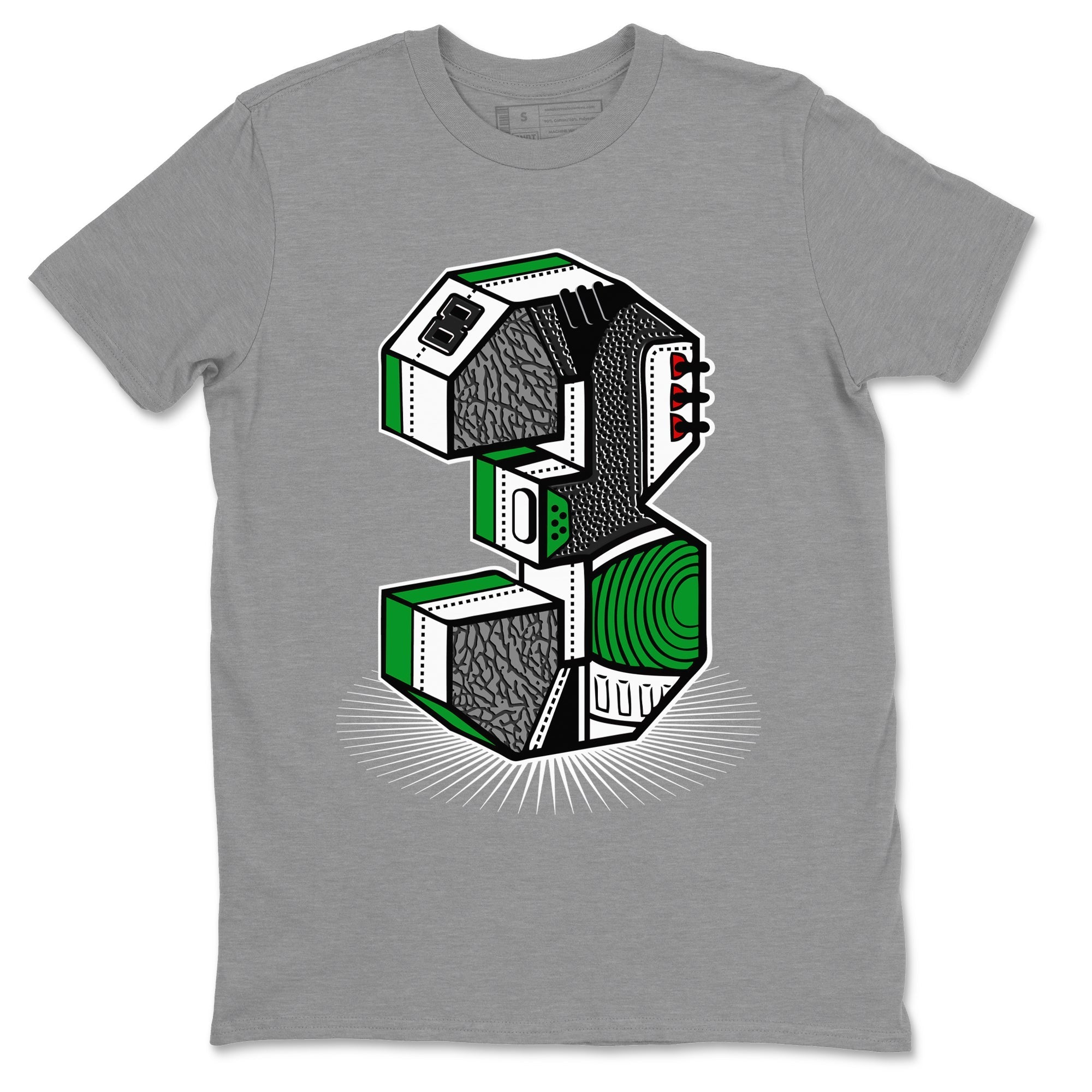 Number Statue Unisex Tops - Air Jordan 3 Lucky Green