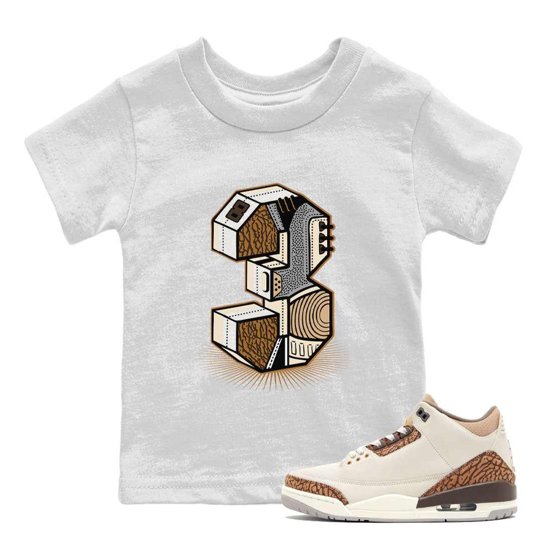 Number Statue snkmatch Tee Kids - Air Jordan 3 Palomino