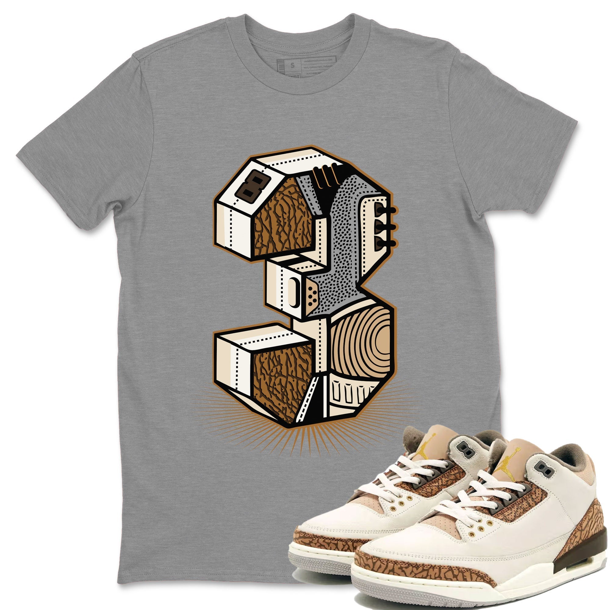 Number Statue snkmatch Tee - Air Jordan 3 Palomino