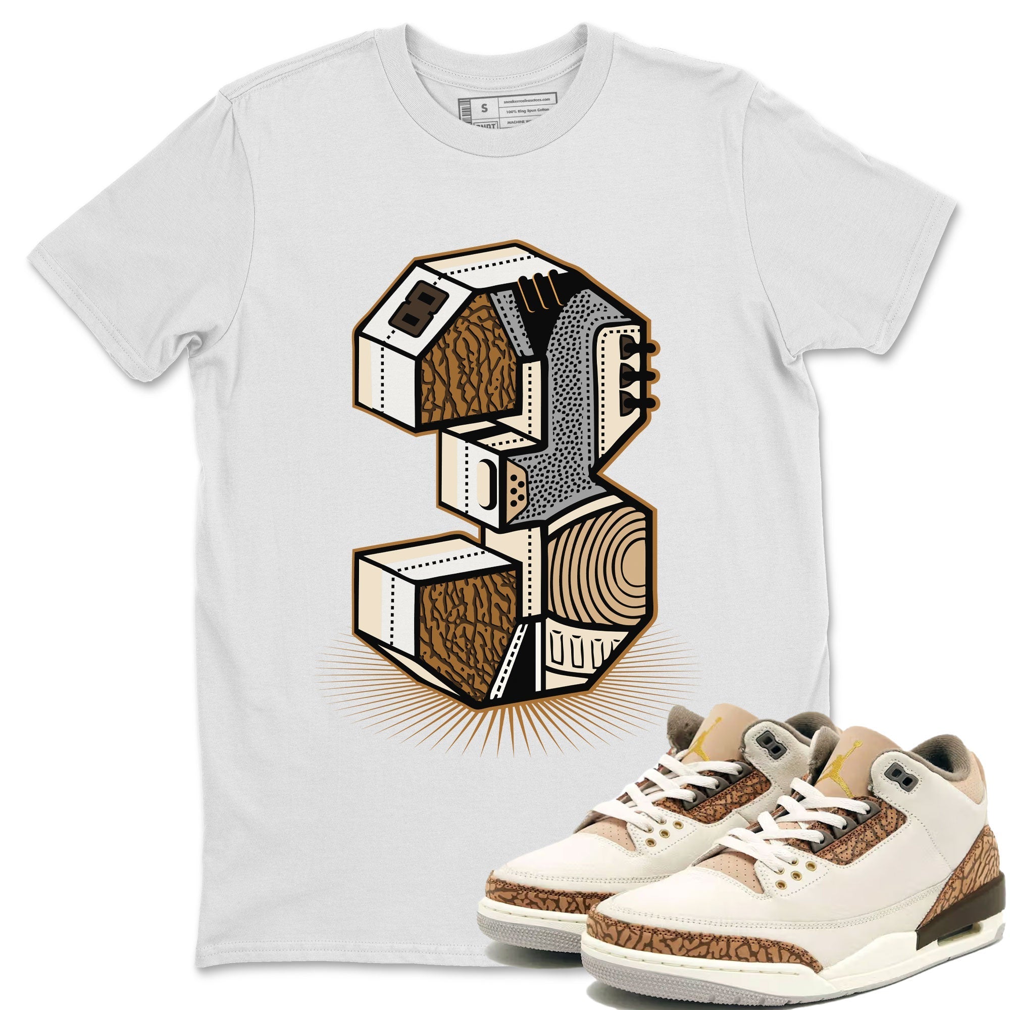 Number Statue snkmatch Tee - Air Jordan 3 Palomino