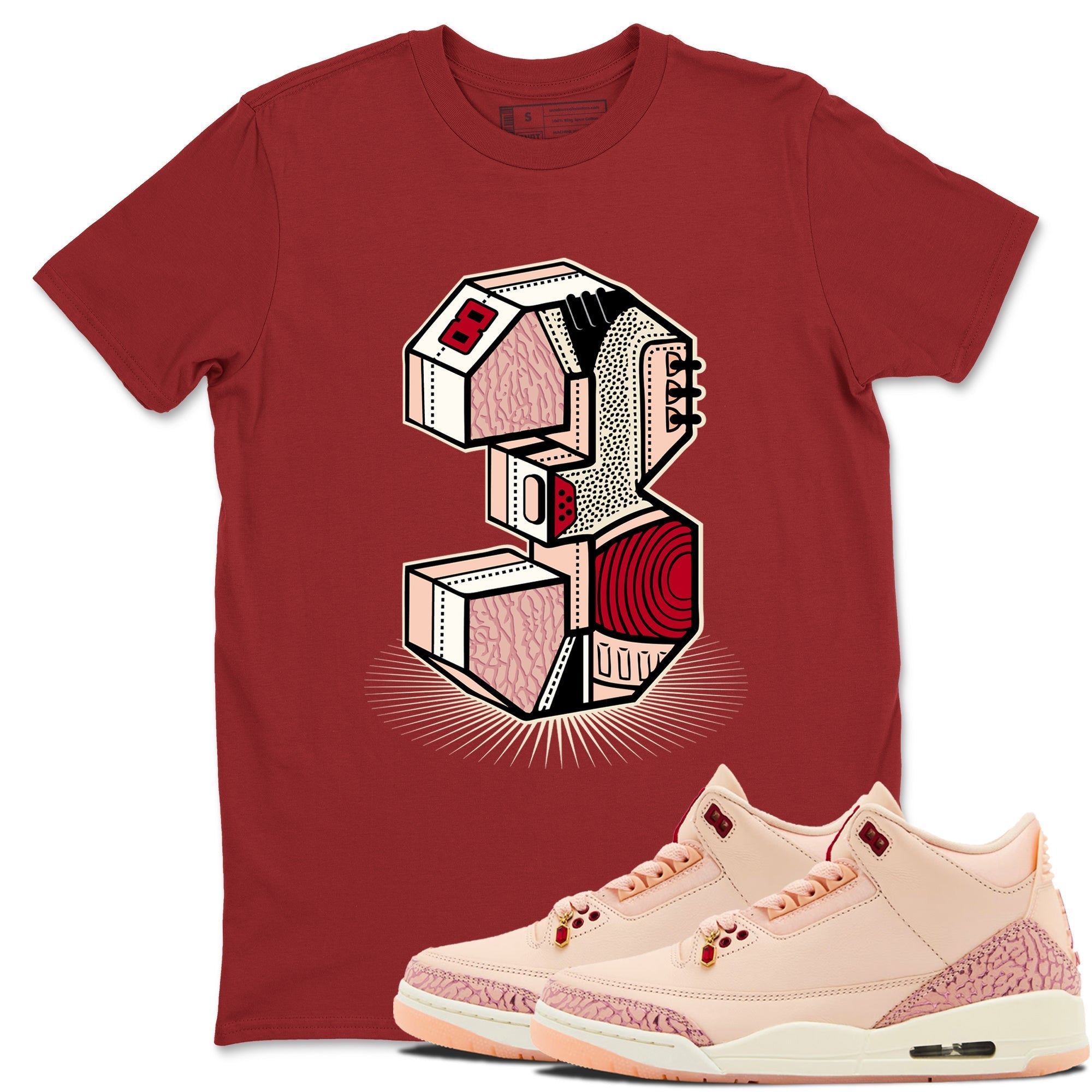 Number Statue snkmatch Tees - Air Jordan 3 Valentines Day
