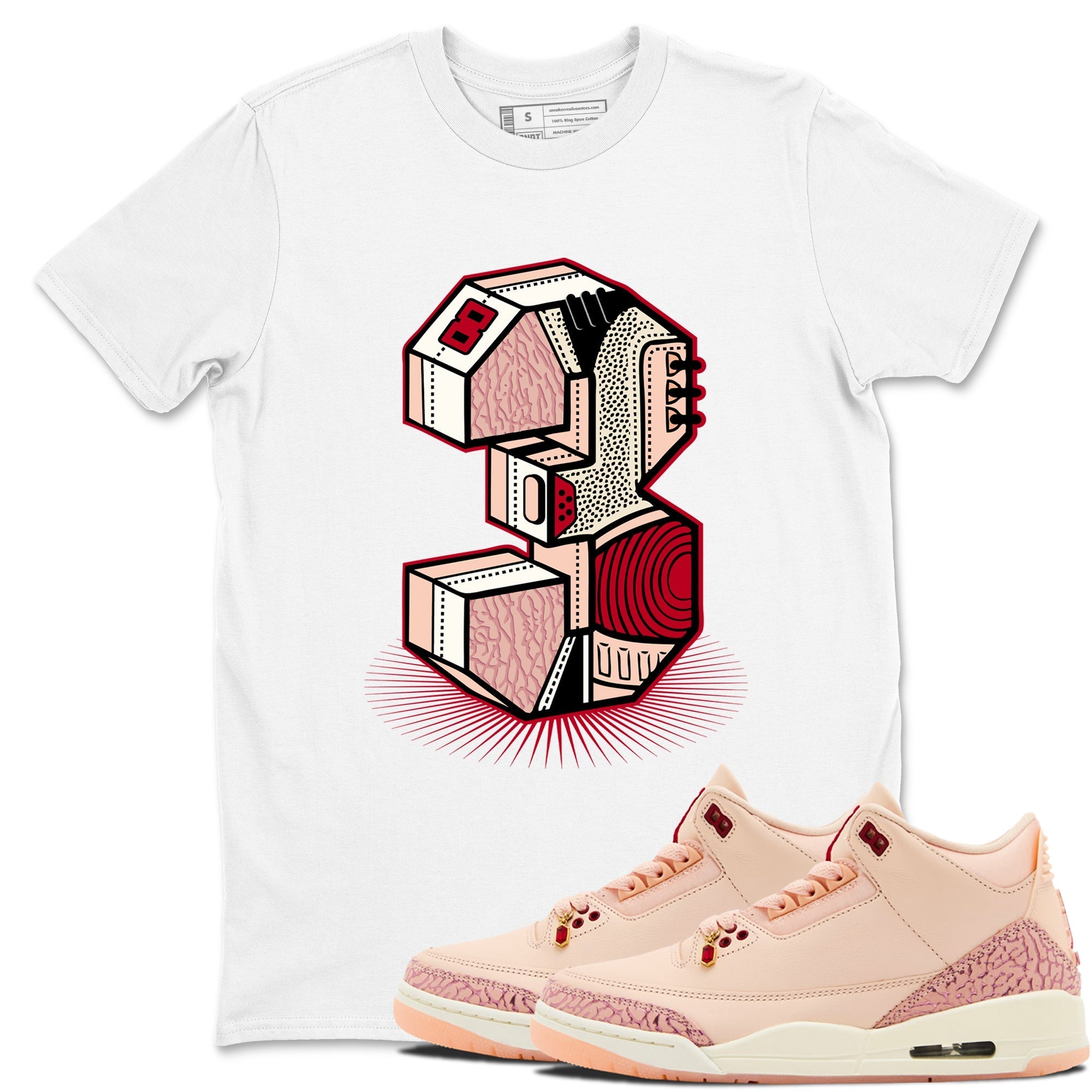 Number Statue snkmatch Tees - Air Jordan 3 Valentines Day