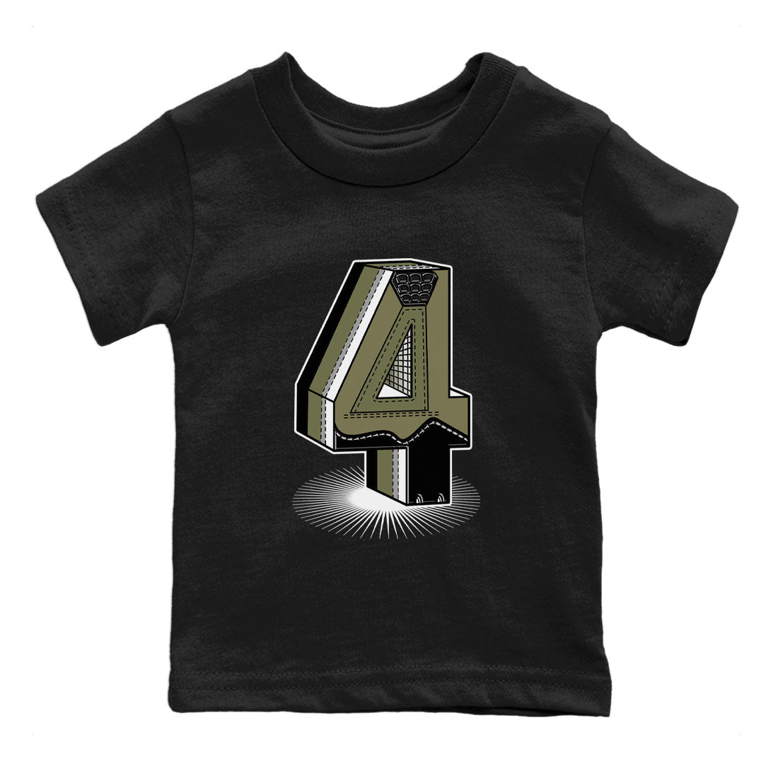 Number Statue snkmatch Tee Kids - Air Jordan 4 Medium Olive