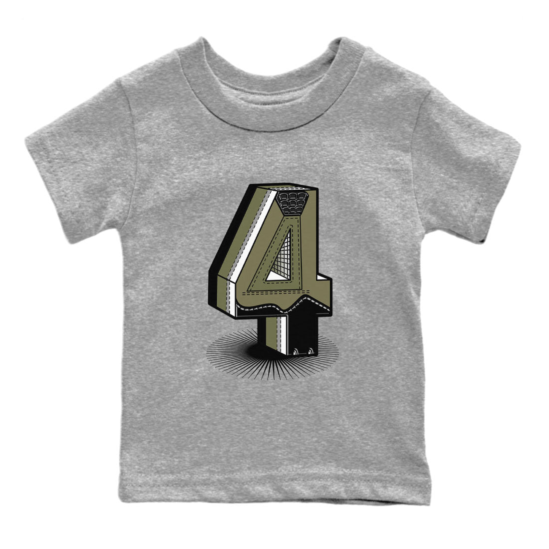 Number Statue snkmatch Tee Kids - Air Jordan 4 Medium Olive