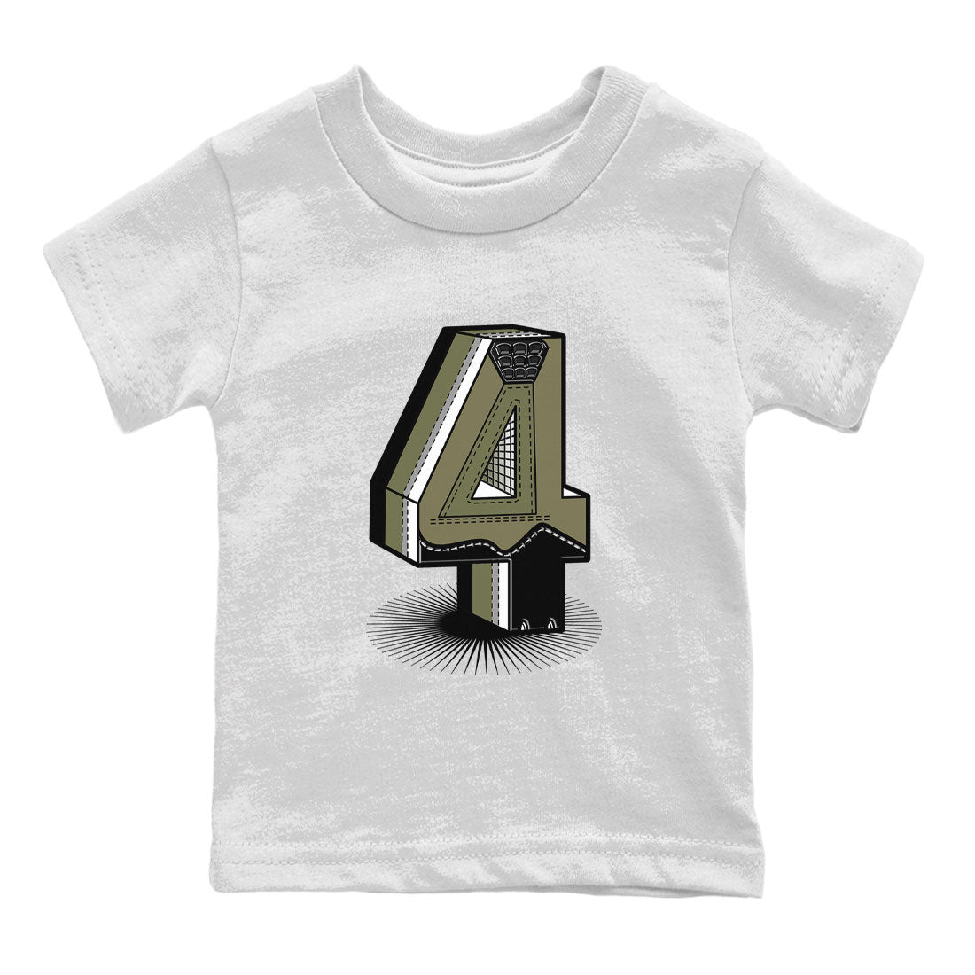 Number Statue snkmatch Tee Kids - Air Jordan 4 Medium Olive