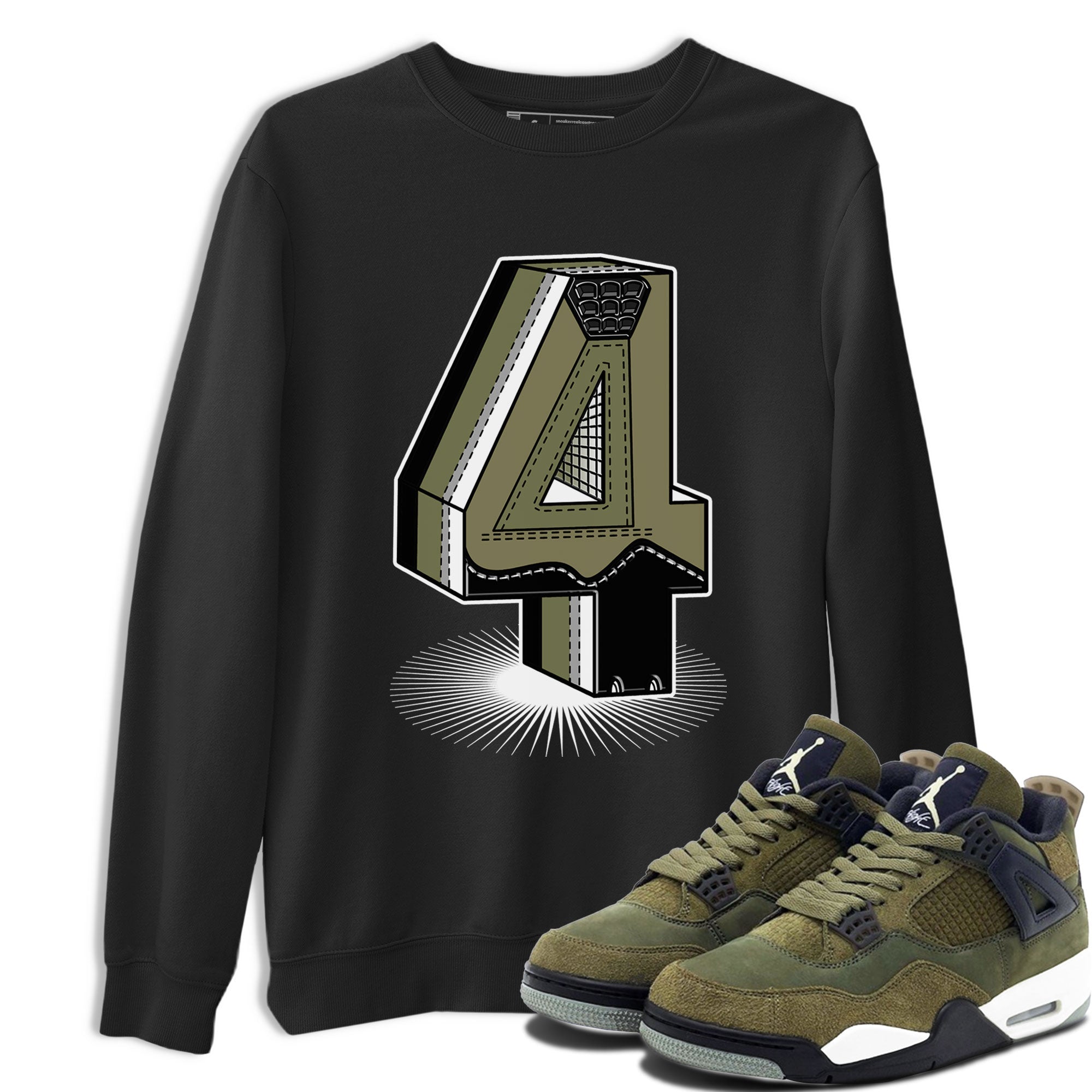 Number Statue snkmatch Tee - Air Jordan 4 Medium Olive
