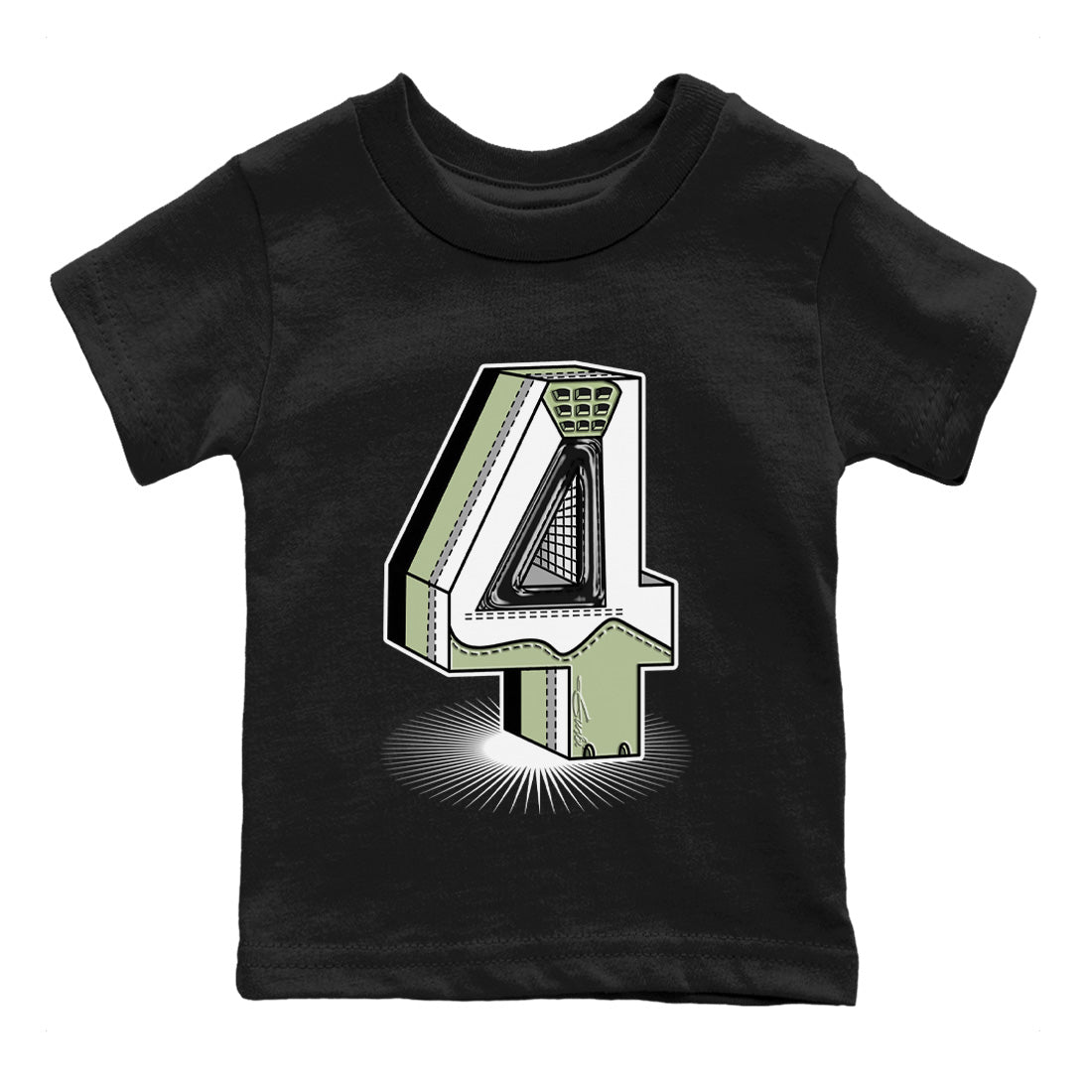Number Statue Kids Tops - Air Jordan 4 Seafoam