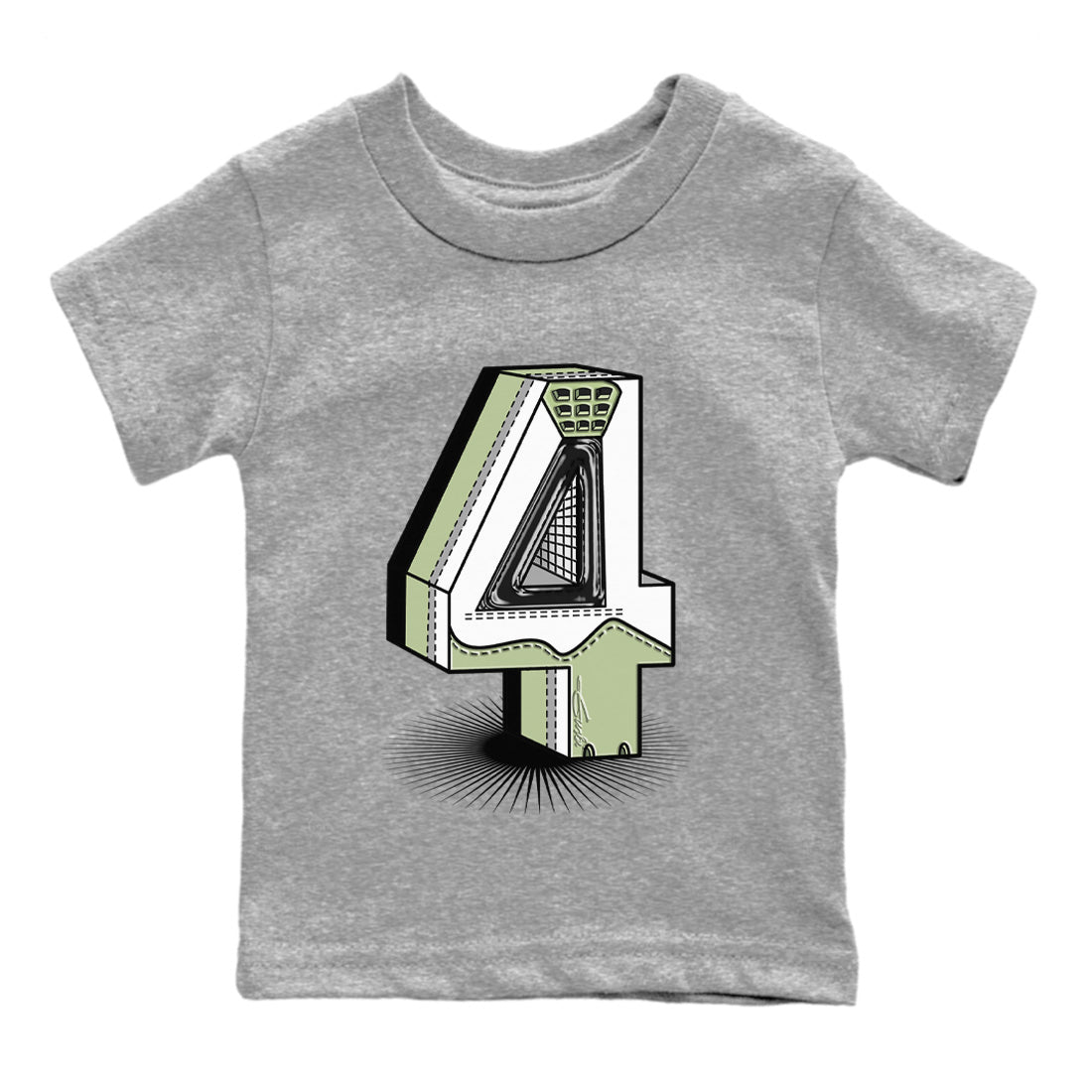 Number Statue Kids Tops - Air Jordan 4 Seafoam