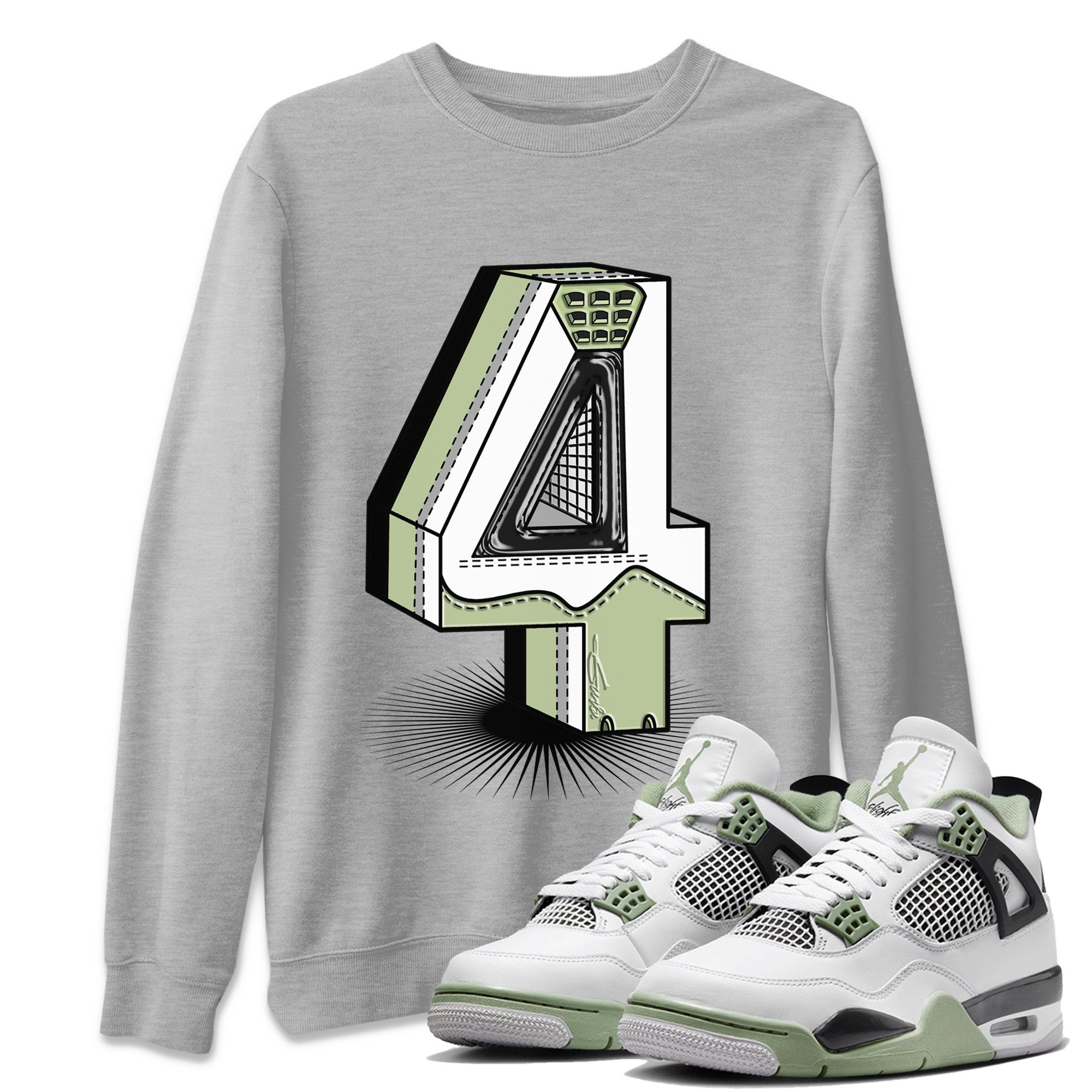 Number Statue Unisex Tops - Air Jordan 4 Seafoam