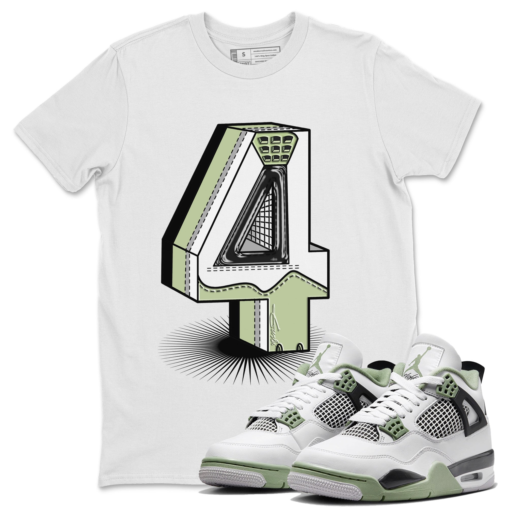 Number Statue Unisex Tops - Air Jordan 4 Seafoam