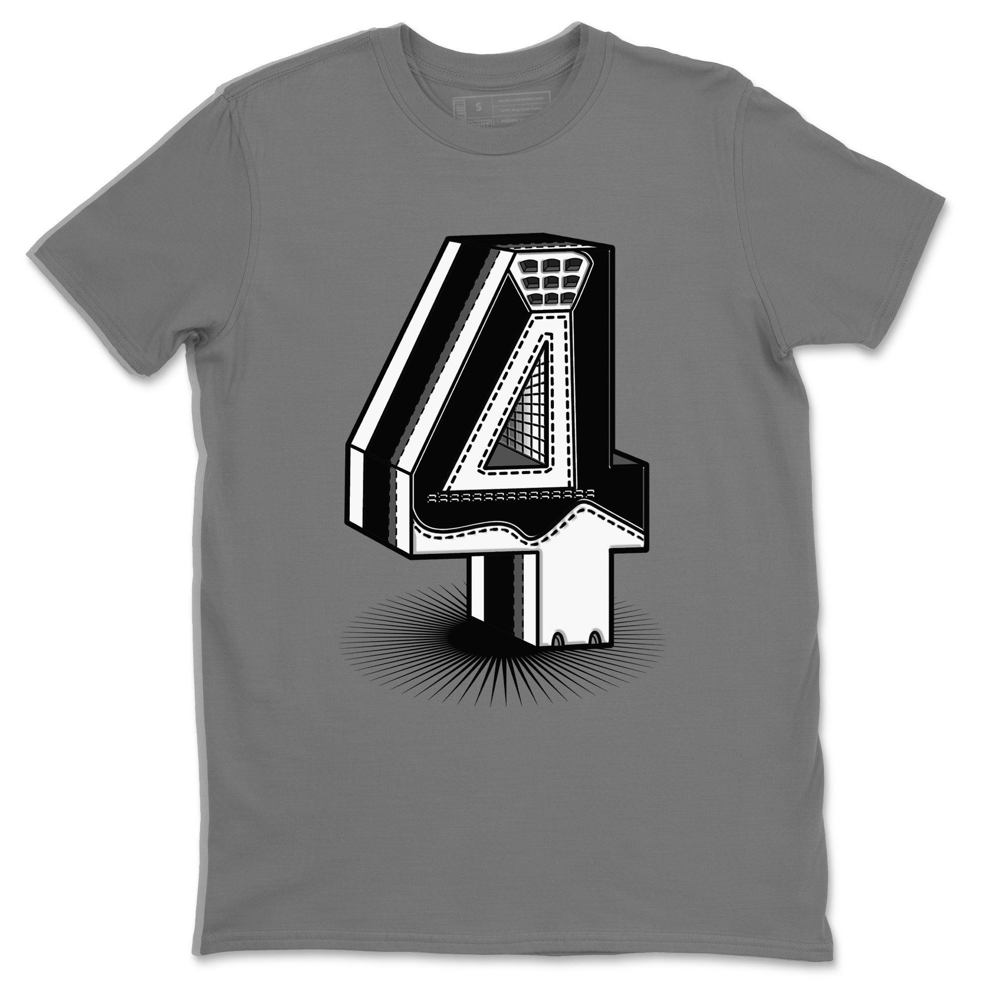 Number Statue snkmatch Tees - Air Jordan 4 White Thunder